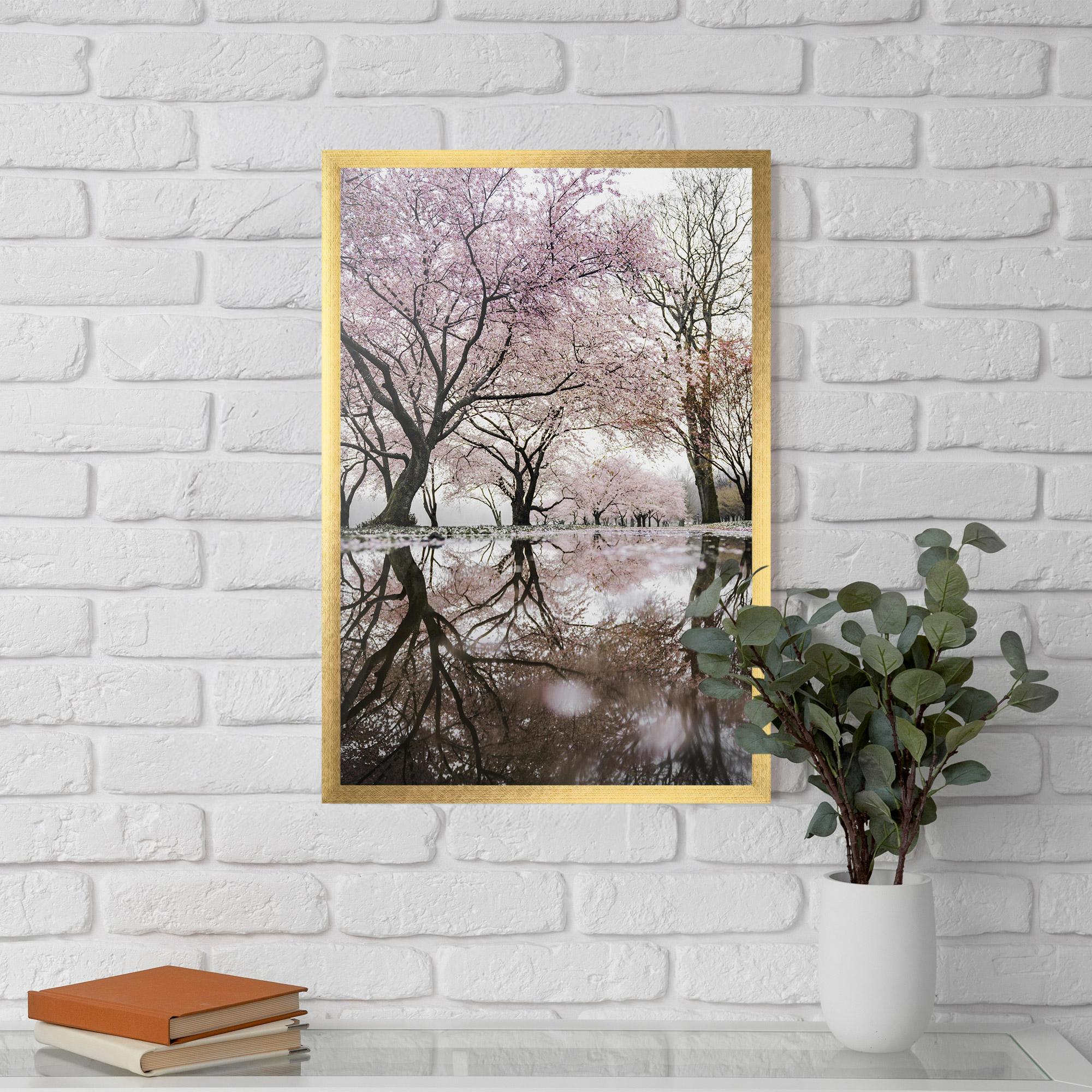 Gerahmte Poster Pretty Pink Spring Tree mockup 5