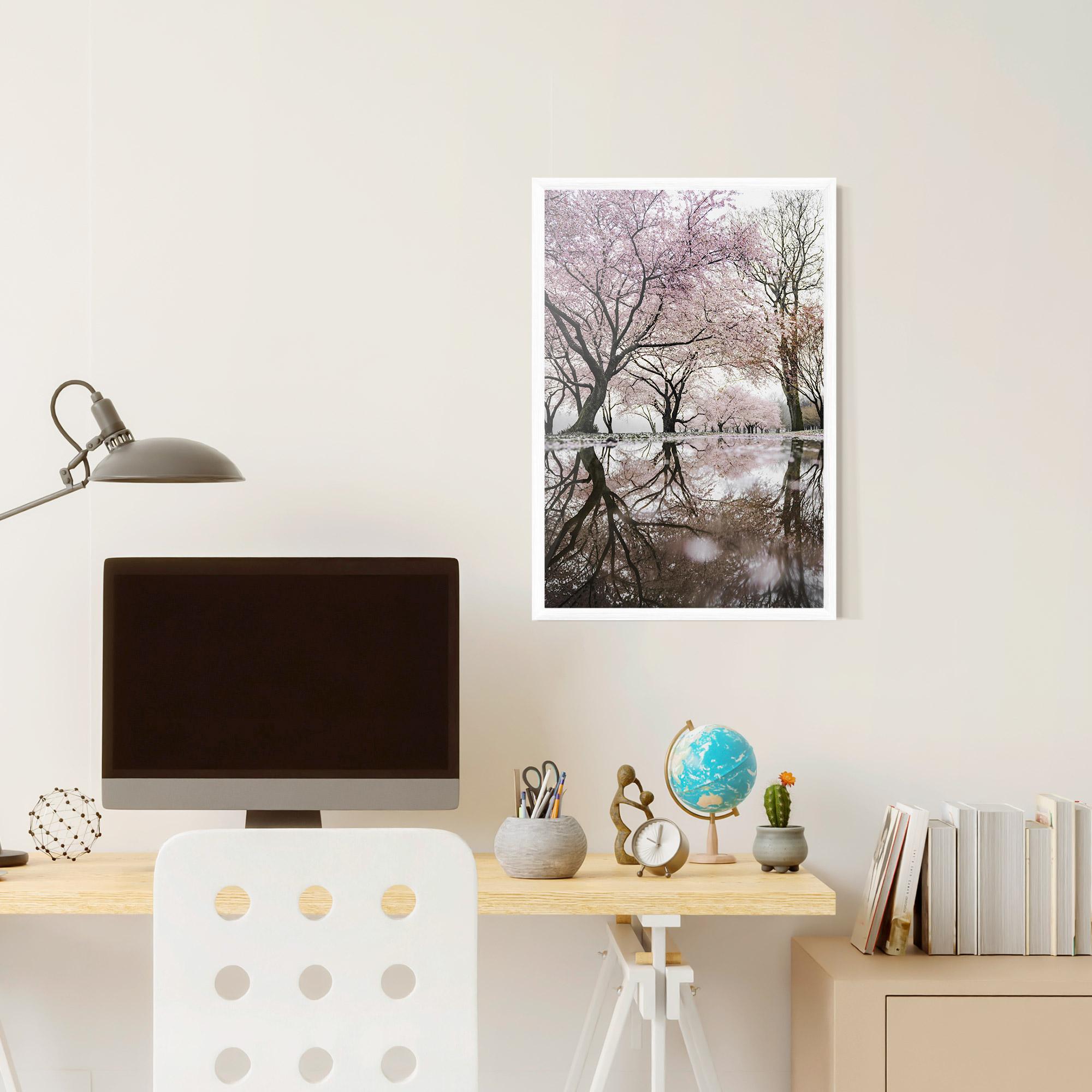 Gerahmte Poster Pretty Pink Spring Tree mockup 6