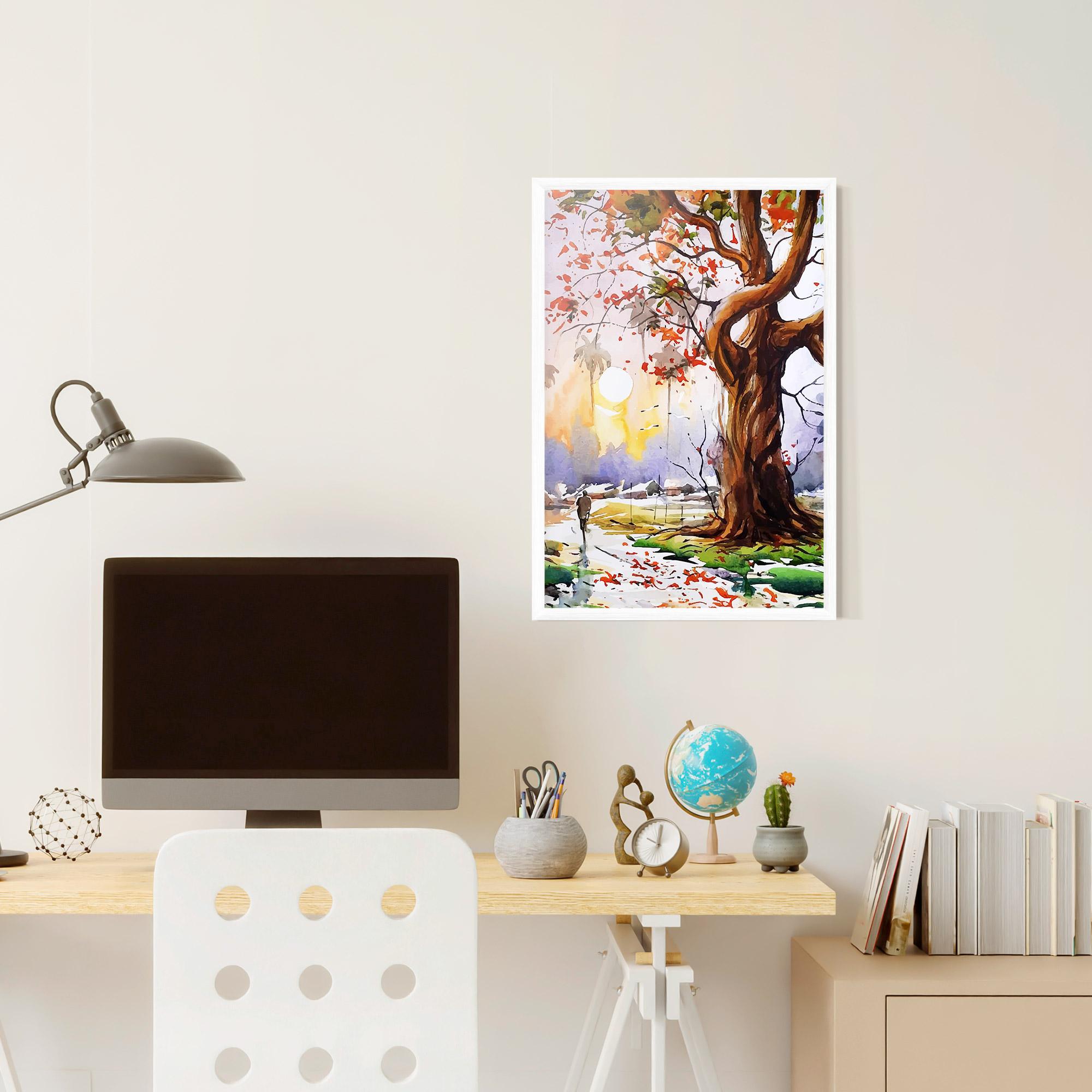 Gerahmte Poster Watercolor Spring Tree mockup 6