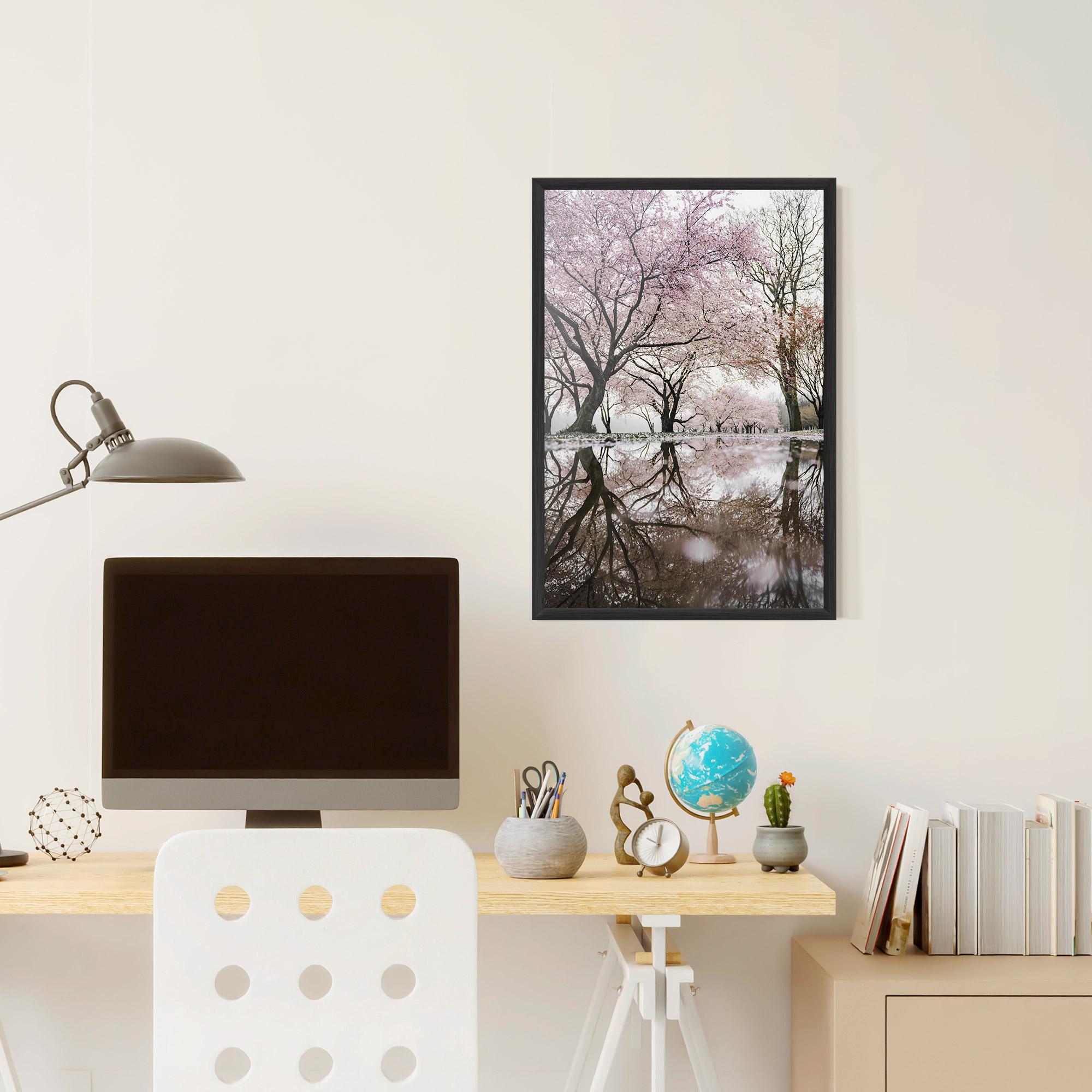 Gerahmte Poster Pretty Pink Spring Tree mockup 6