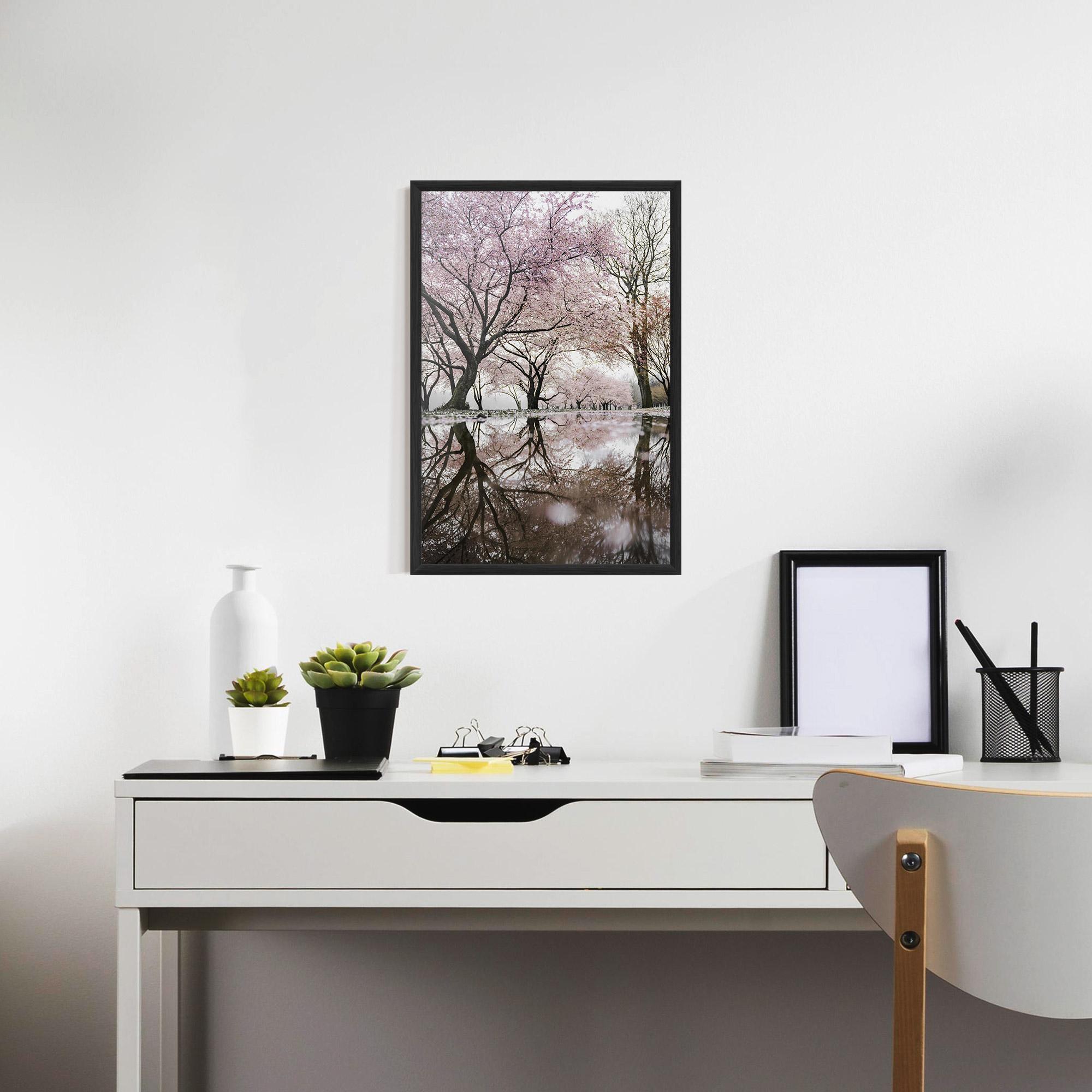 Gerahmte Poster Pretty Pink Spring Tree mockup 7