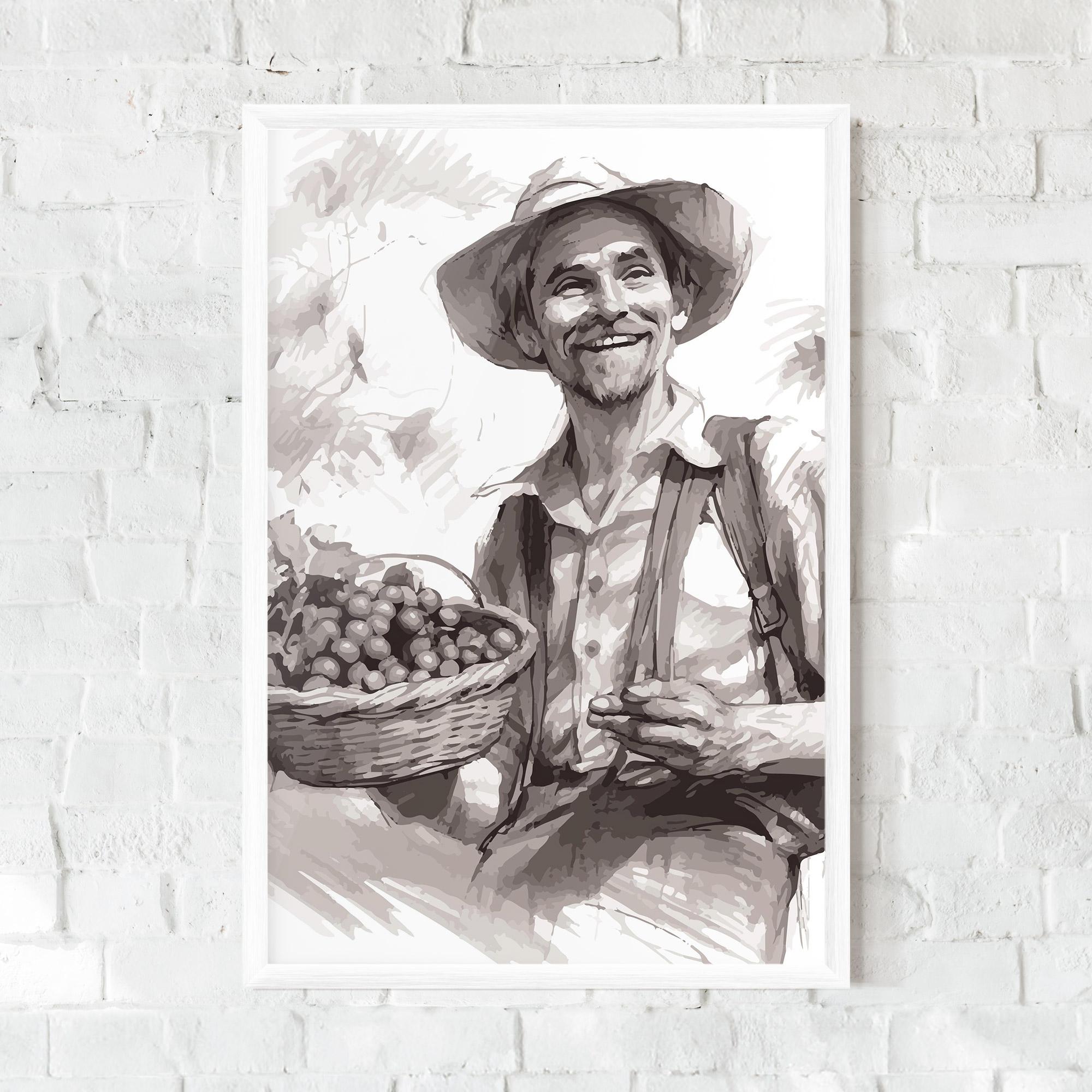 Gerahmte Poster Happy Farmer mockup 0