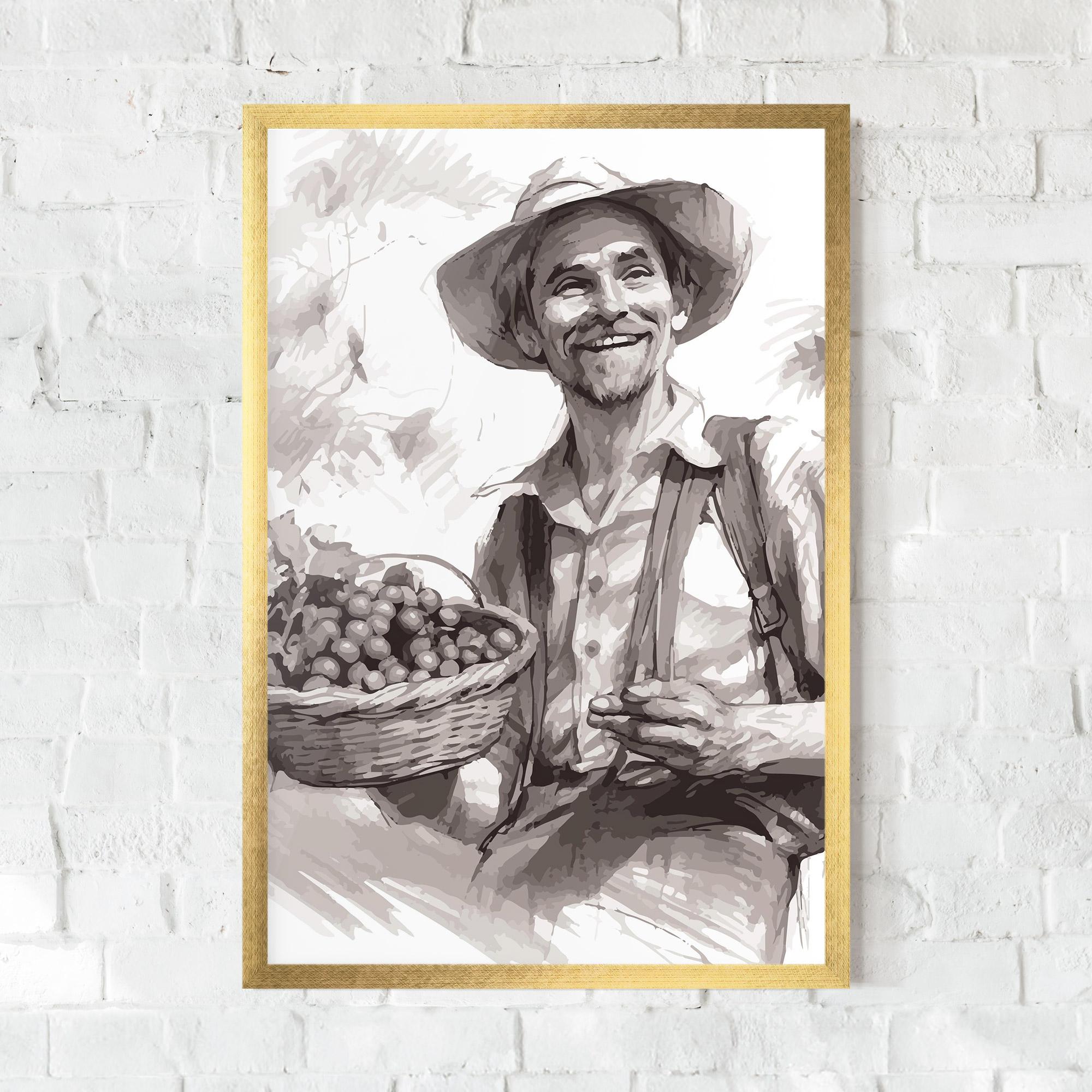Gerahmte Poster Happy Farmer mockup 0