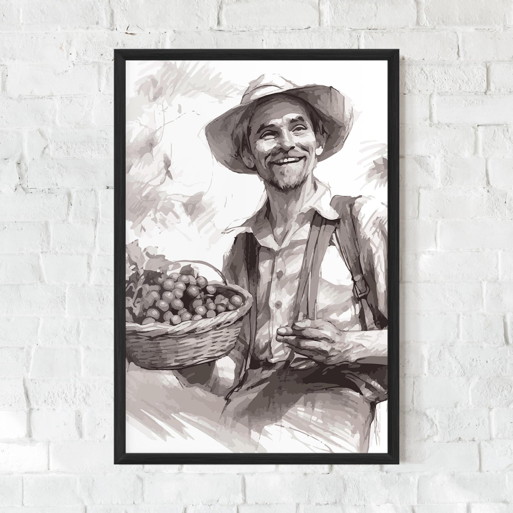 Gerahmte Poster Happy Farmer mockup 0