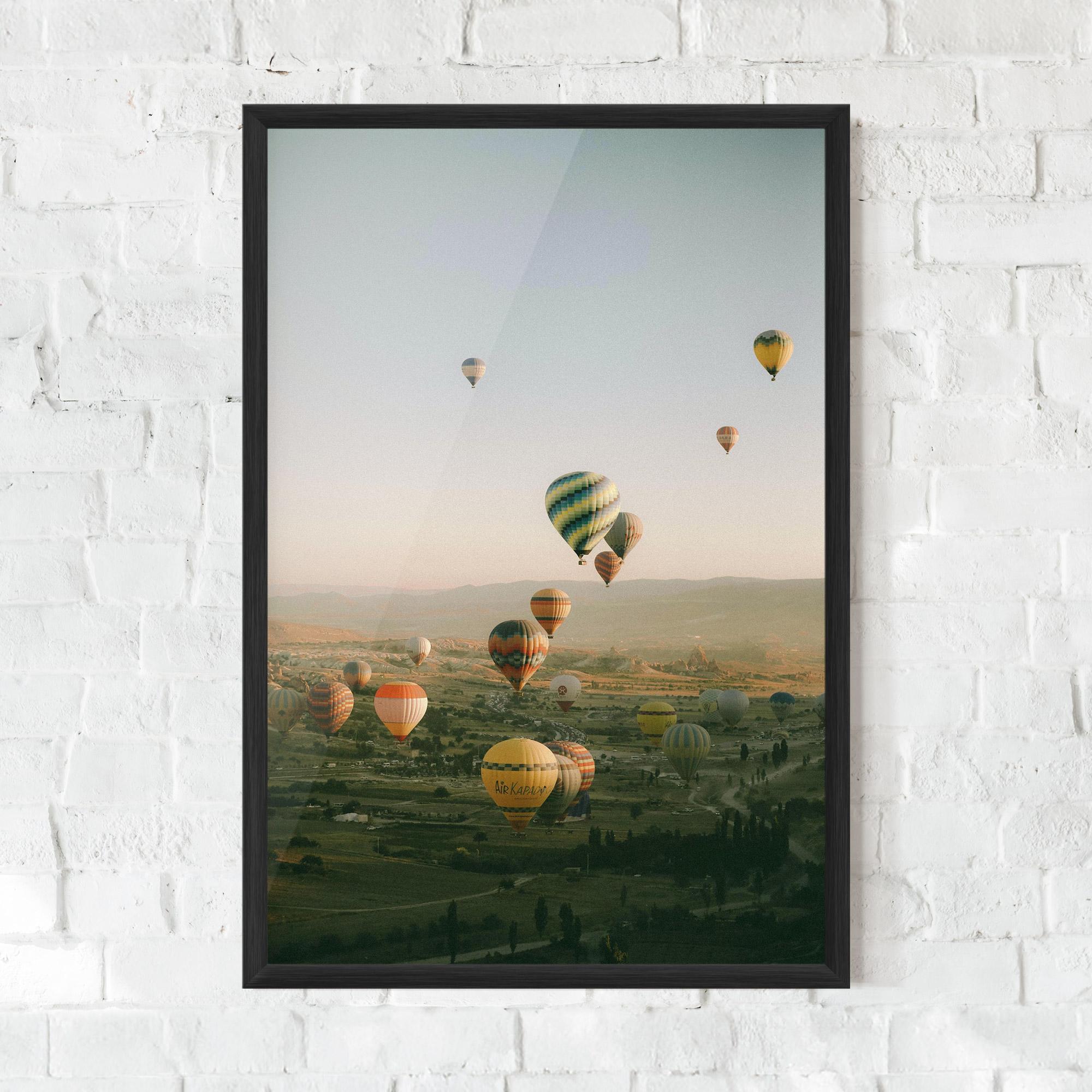 Gerahmte Poster Hot Ballons mockup 0