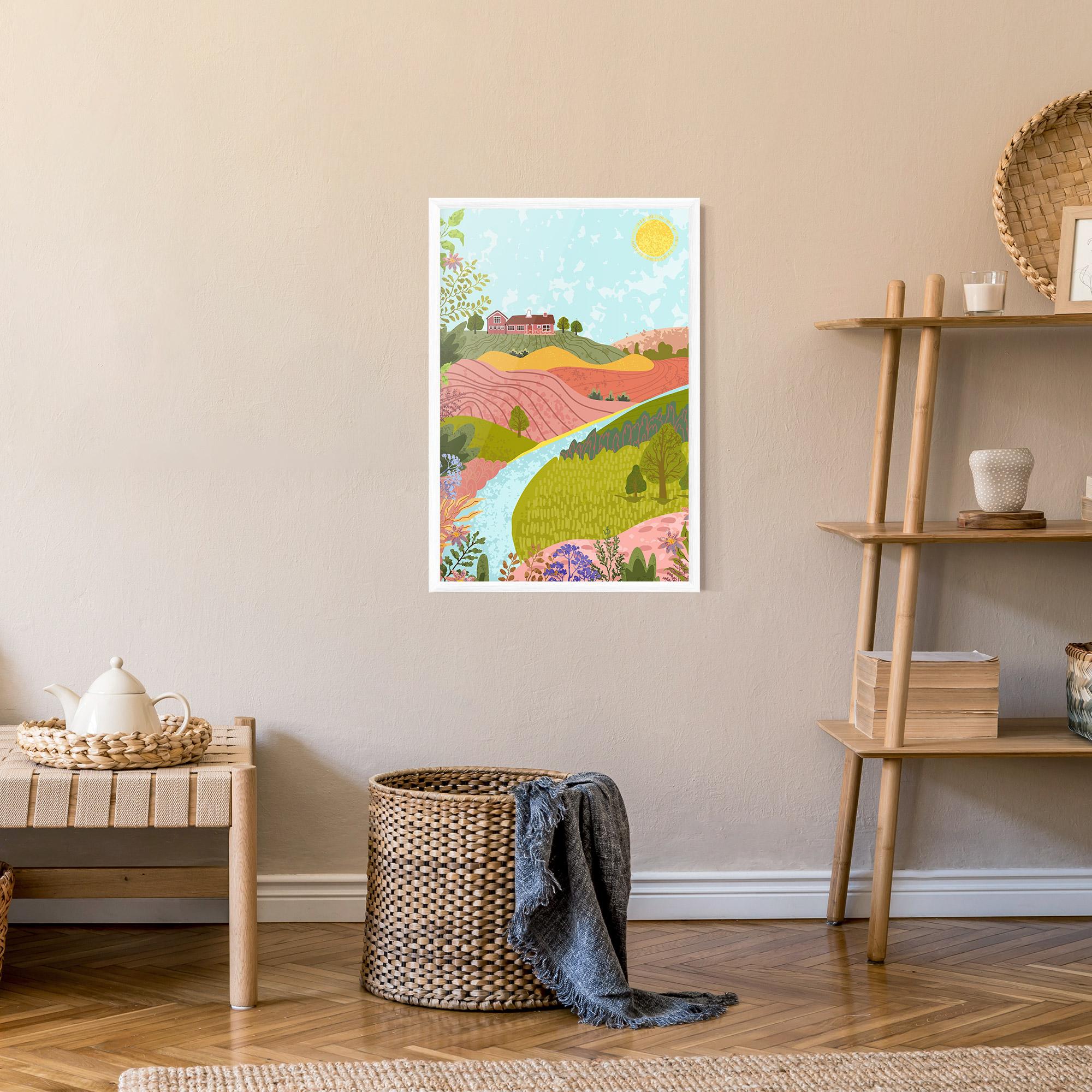 Gerahmte Poster Pink House View mockup 9
