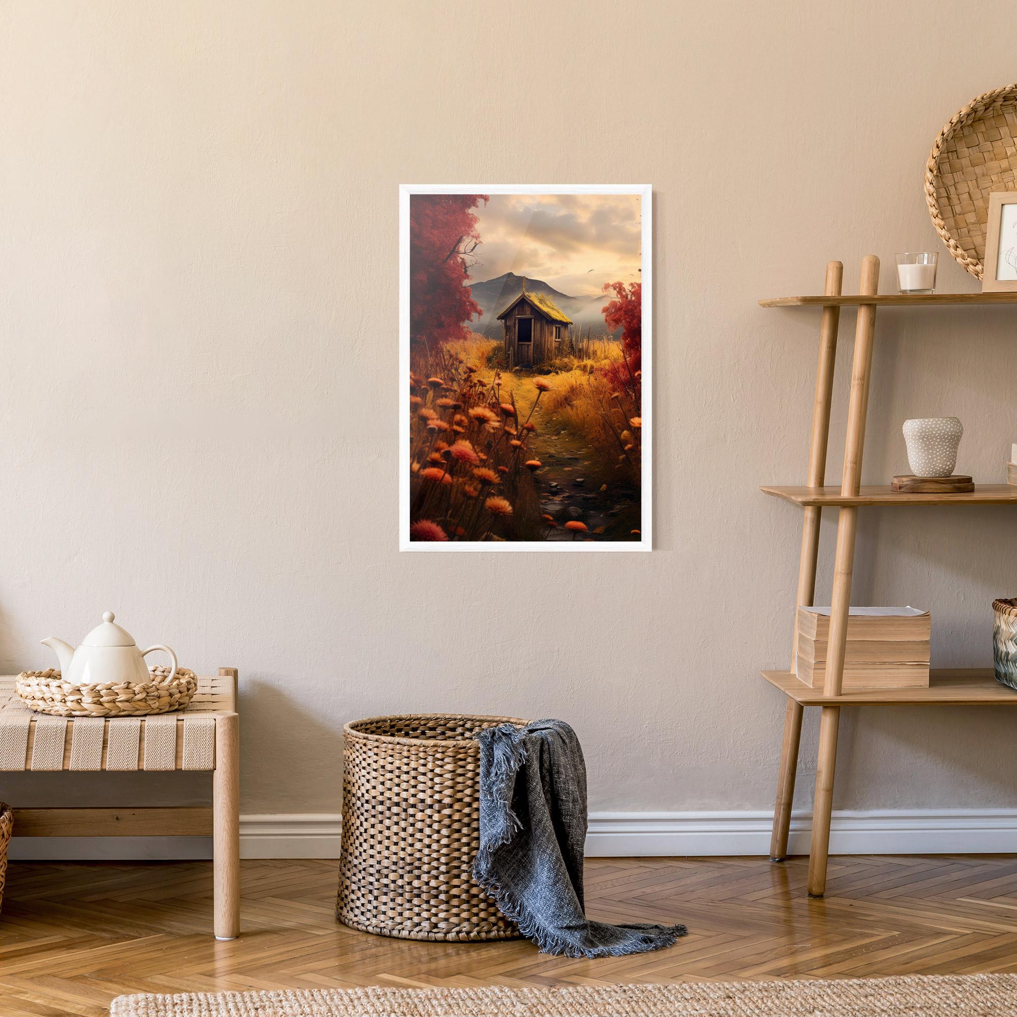 Gerahmte Poster Small Cabin Field mockup 9