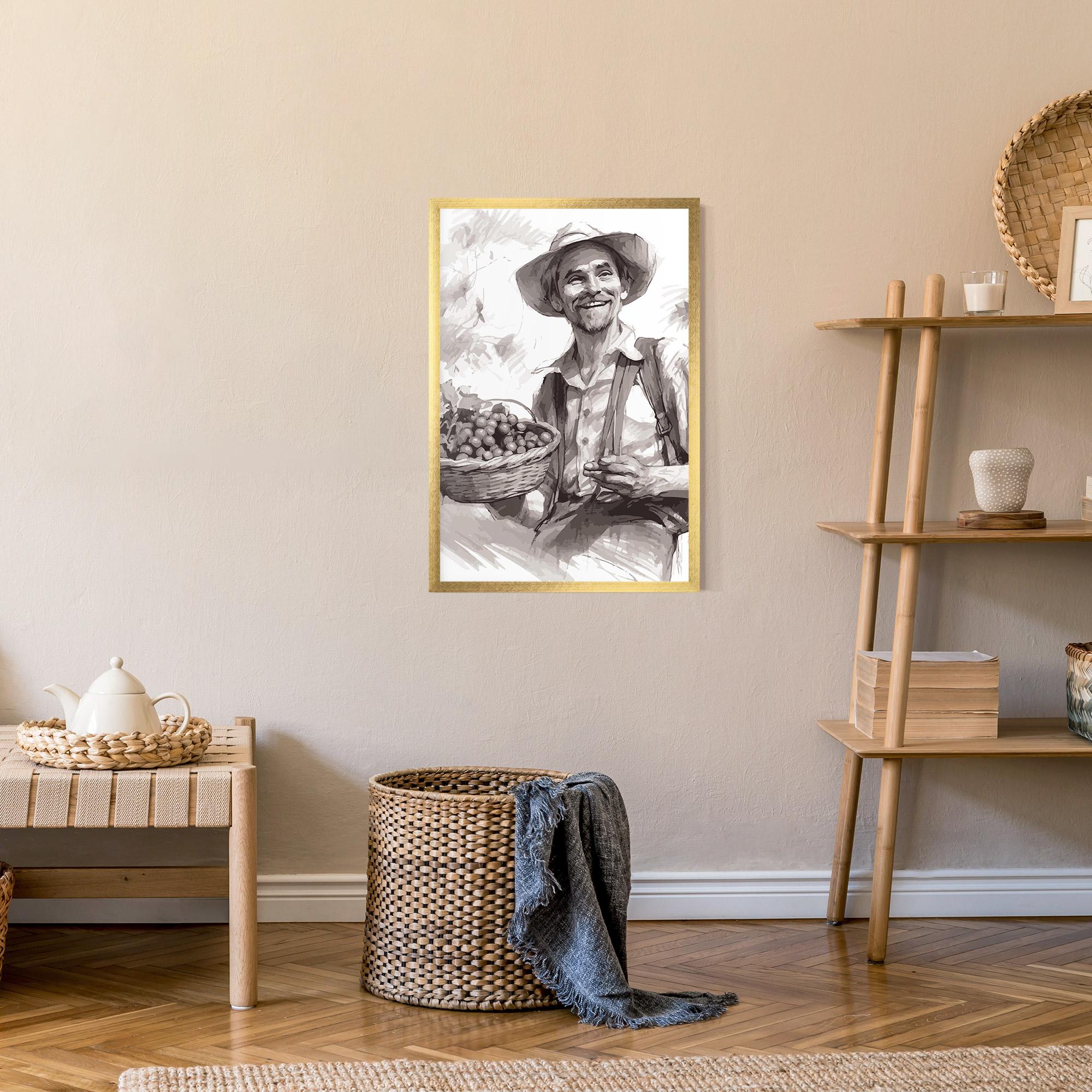 Gerahmte Poster Happy Farmer mockup 9