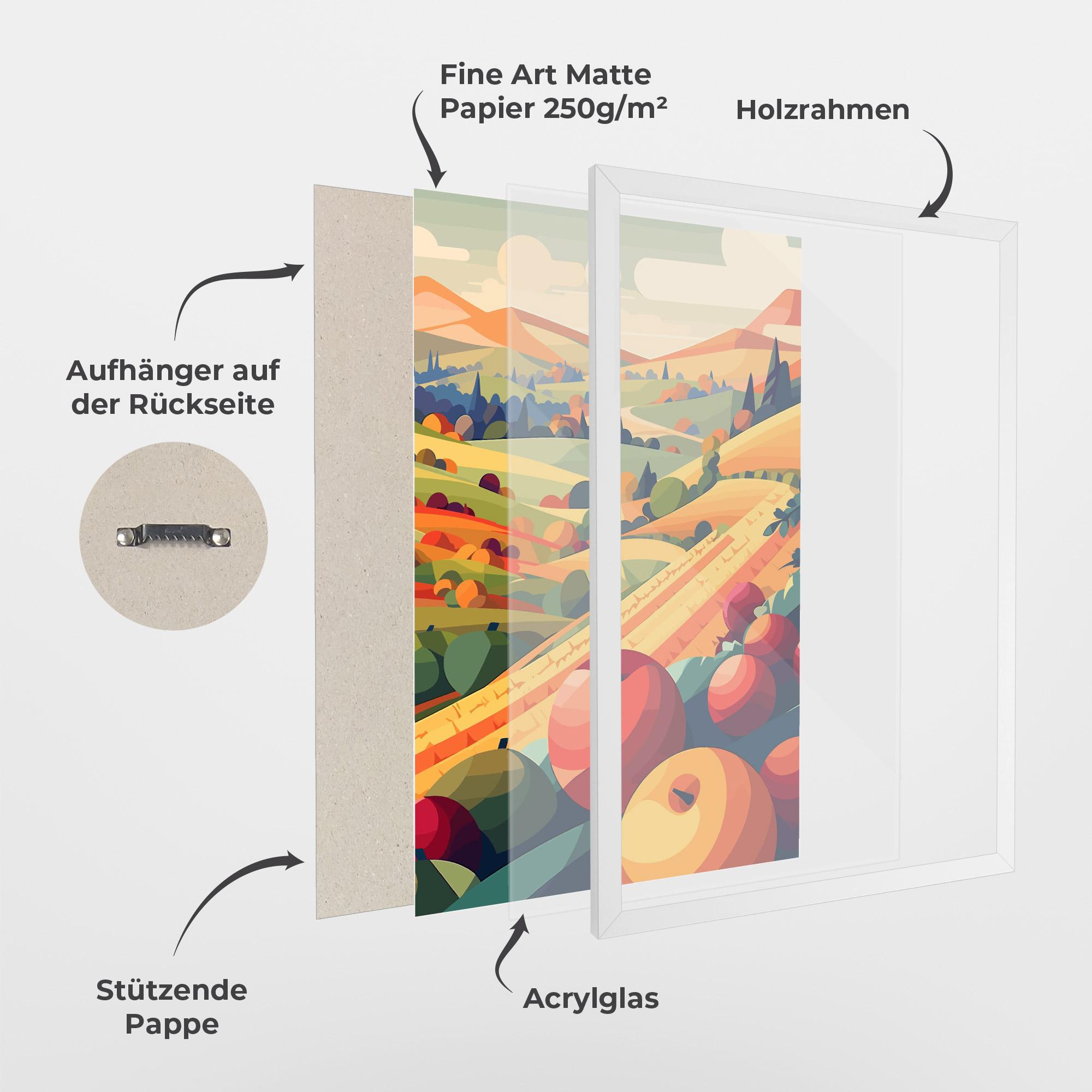 Gerahmte Poster Autumn Rural Fruits mockup 1