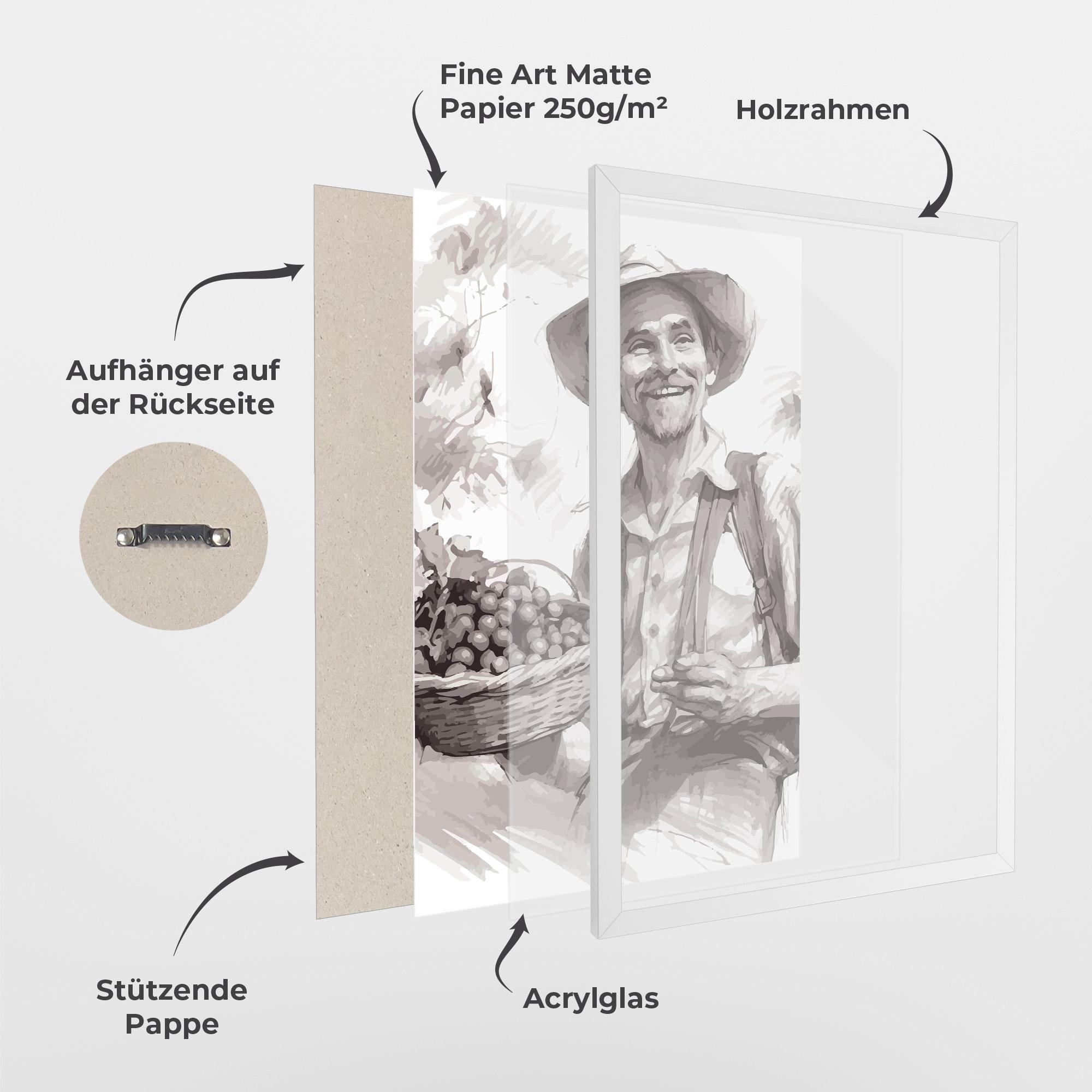 Gerahmte Poster Happy Farmer mockup 1