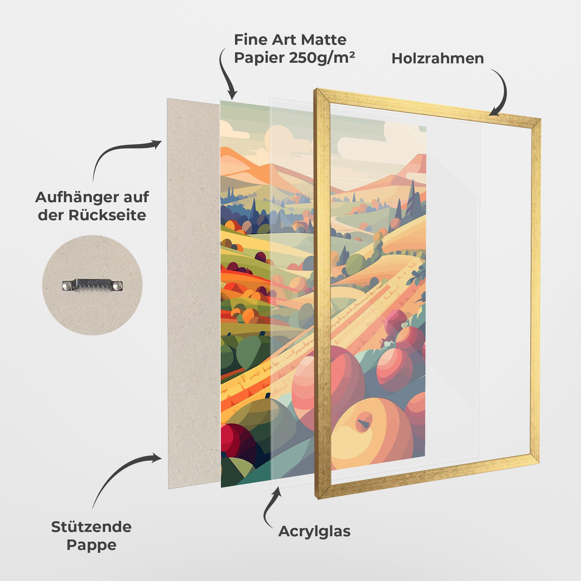 Gerahmte Poster Autumn Rural Fruits mockup 1