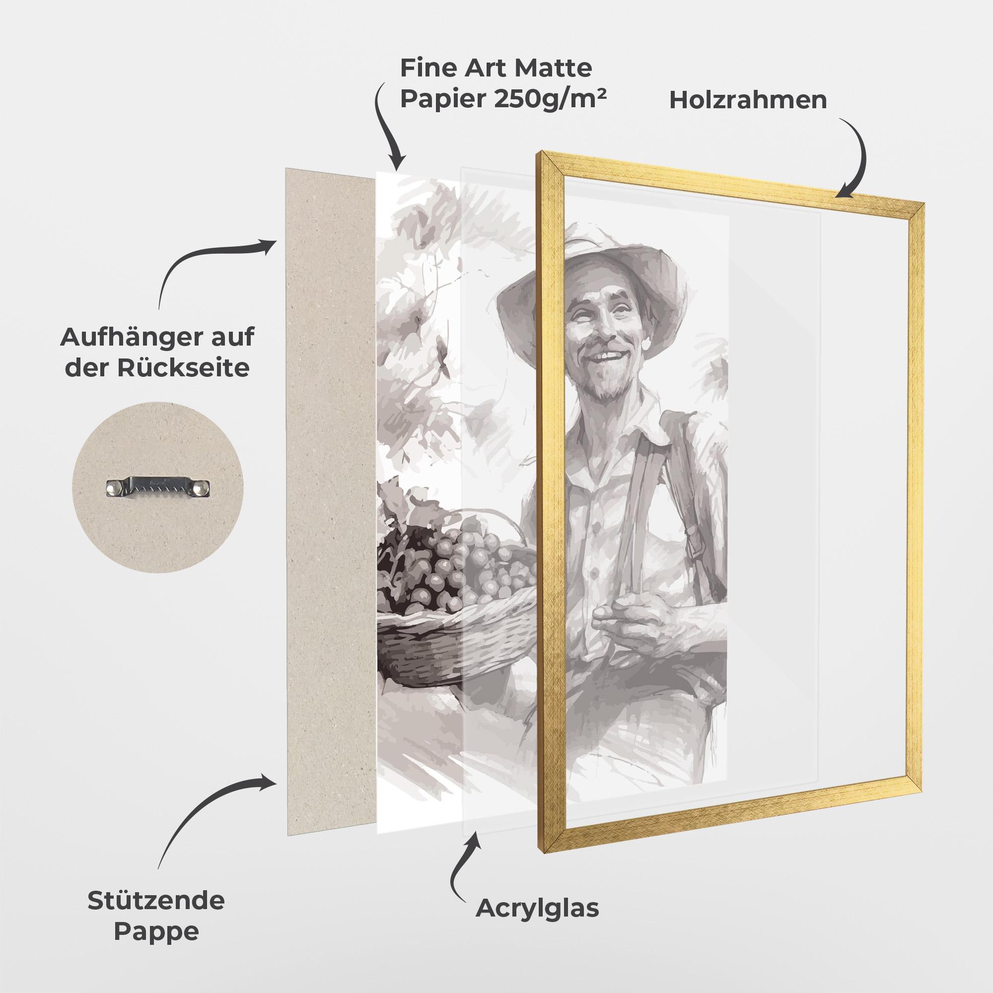 Gerahmte Poster Happy Farmer mockup 1