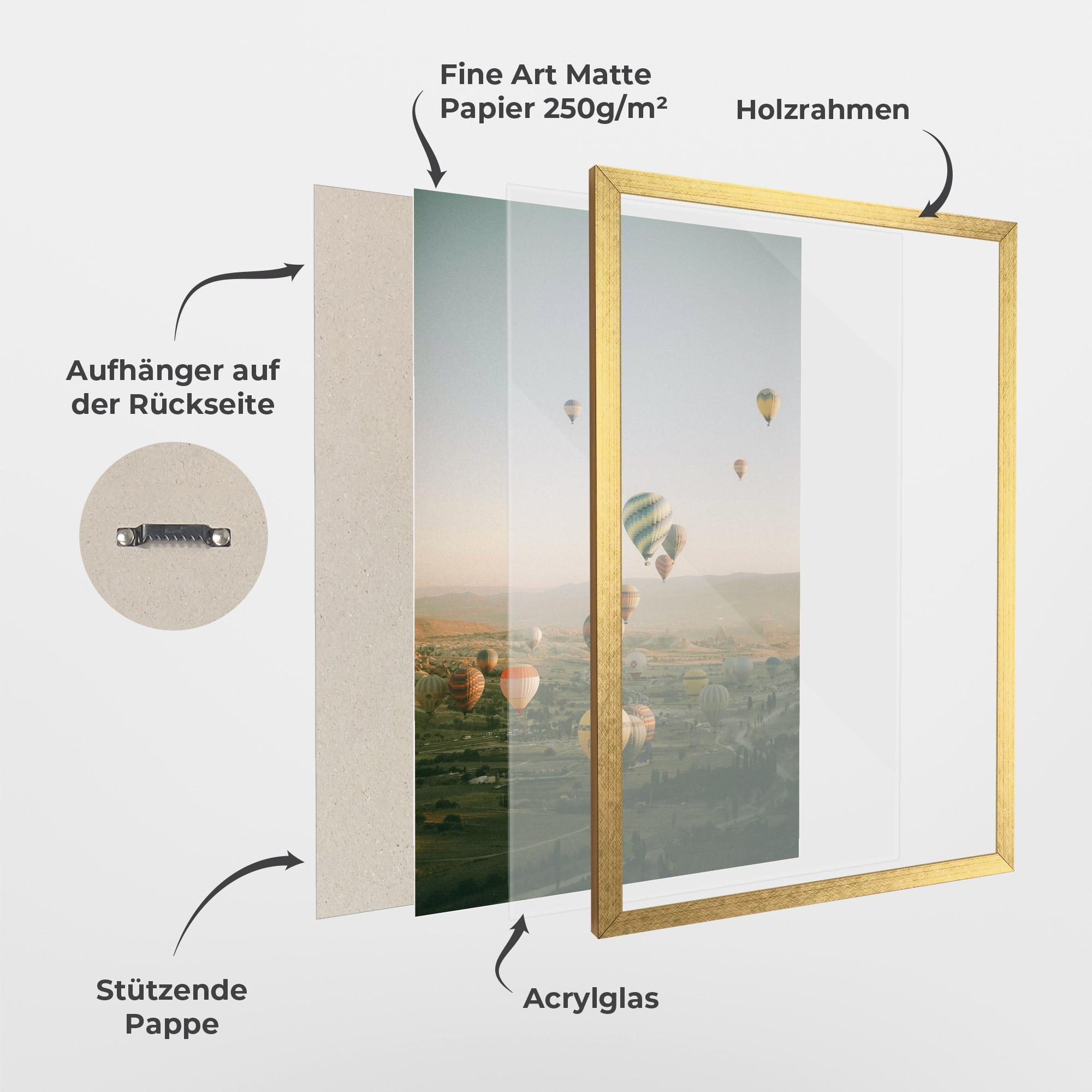 Gerahmte Poster Hot Ballons mockup 1