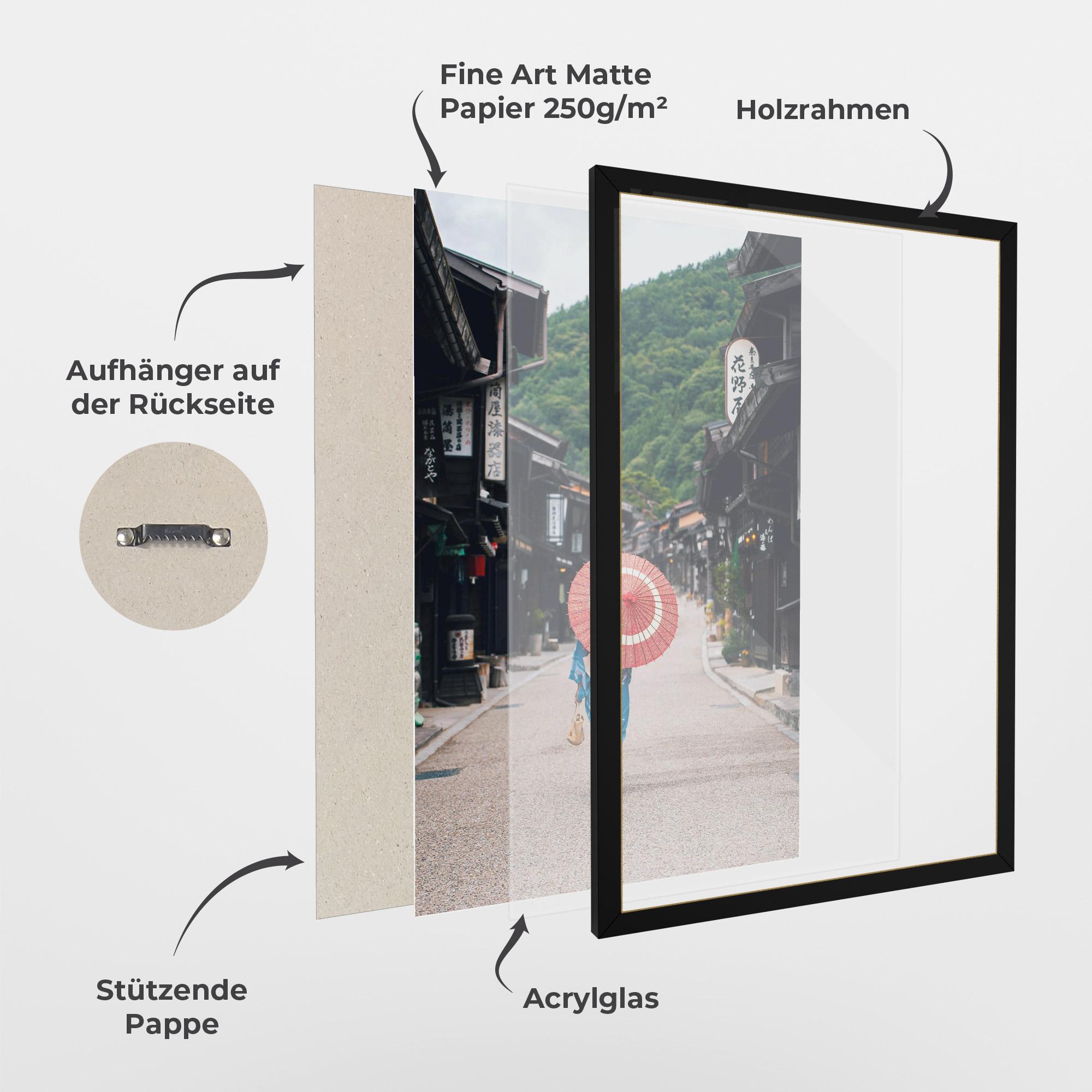 Gerahmte Poster China Roads mockup 1