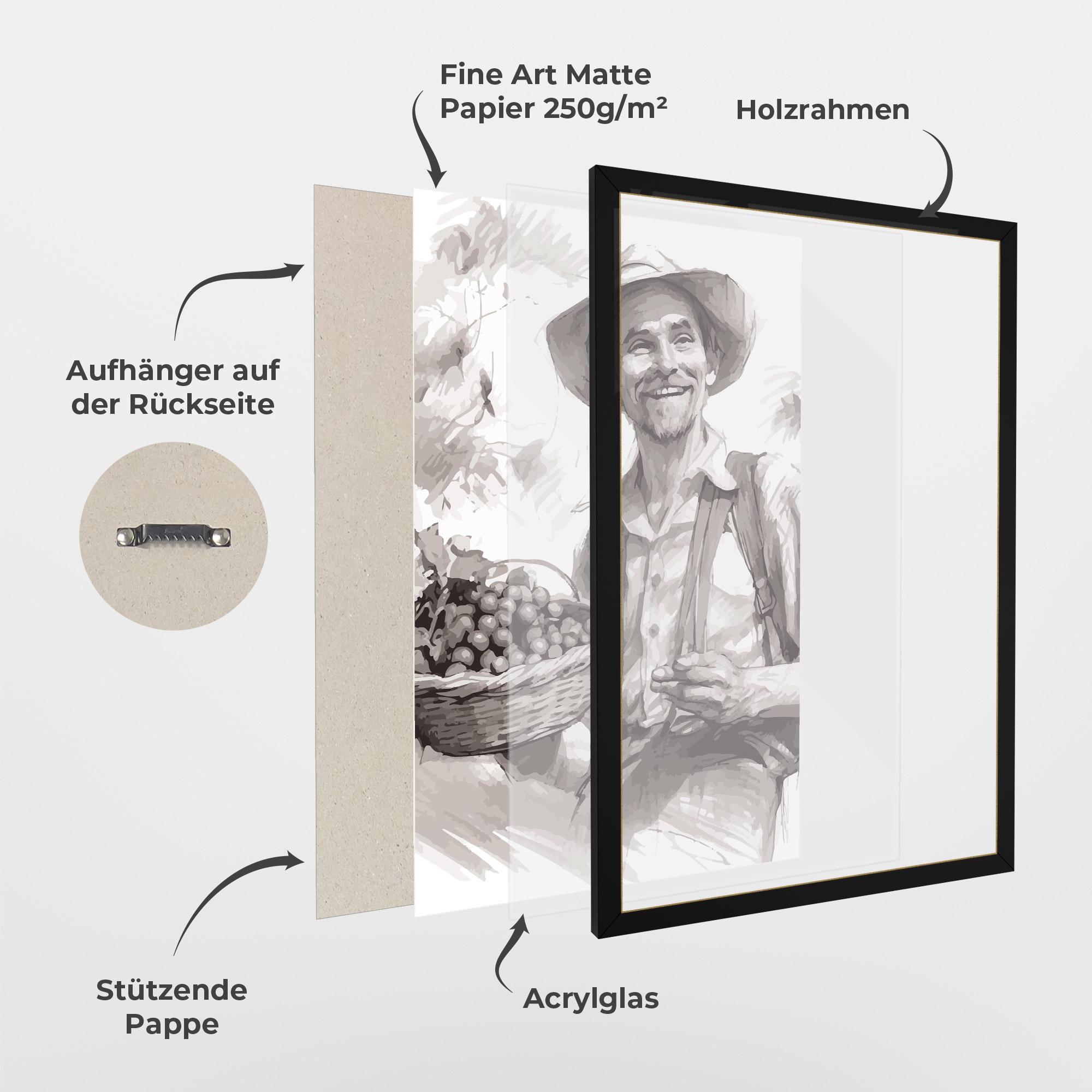 Gerahmte Poster Happy Farmer mockup 1