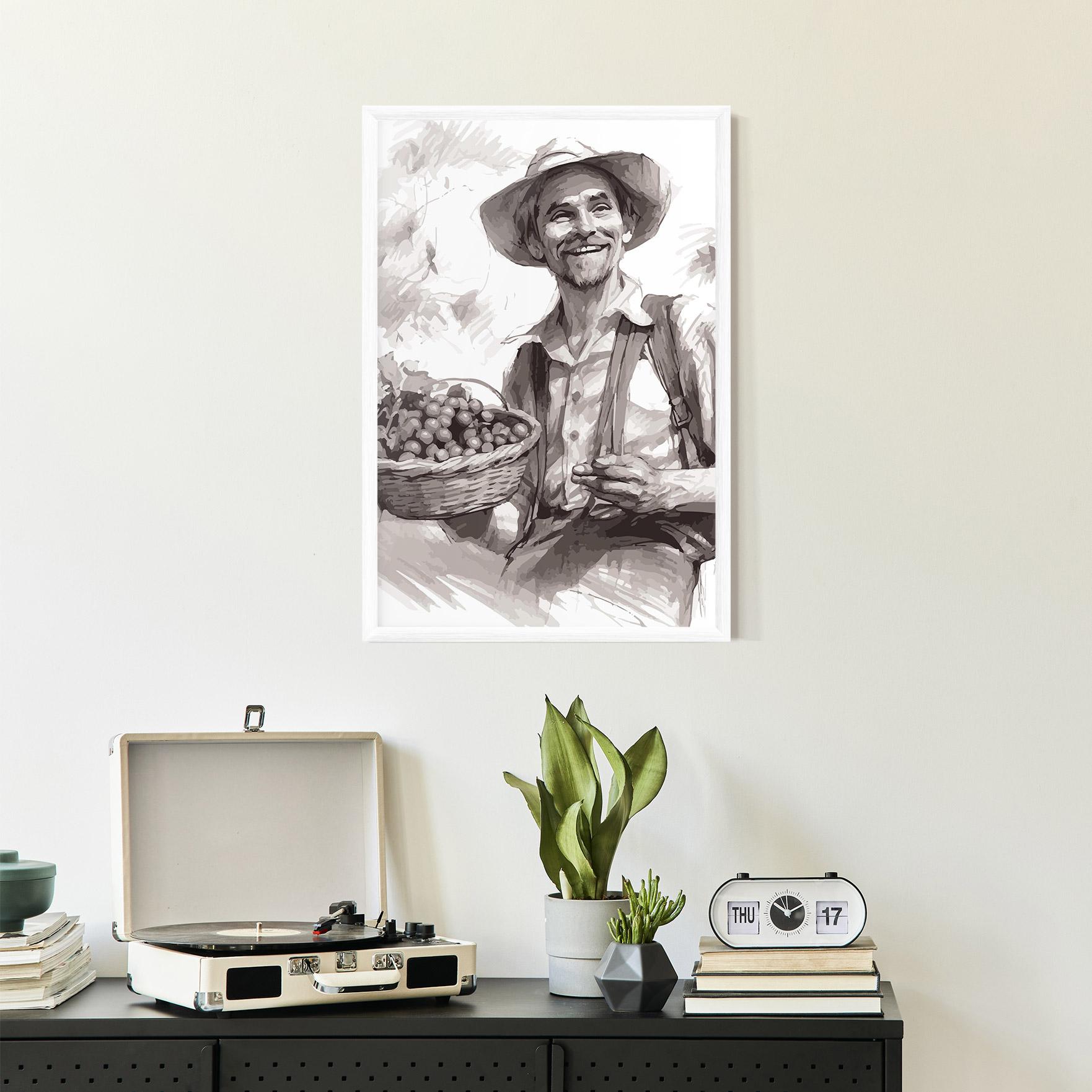 Gerahmte Poster Happy Farmer mockup 2