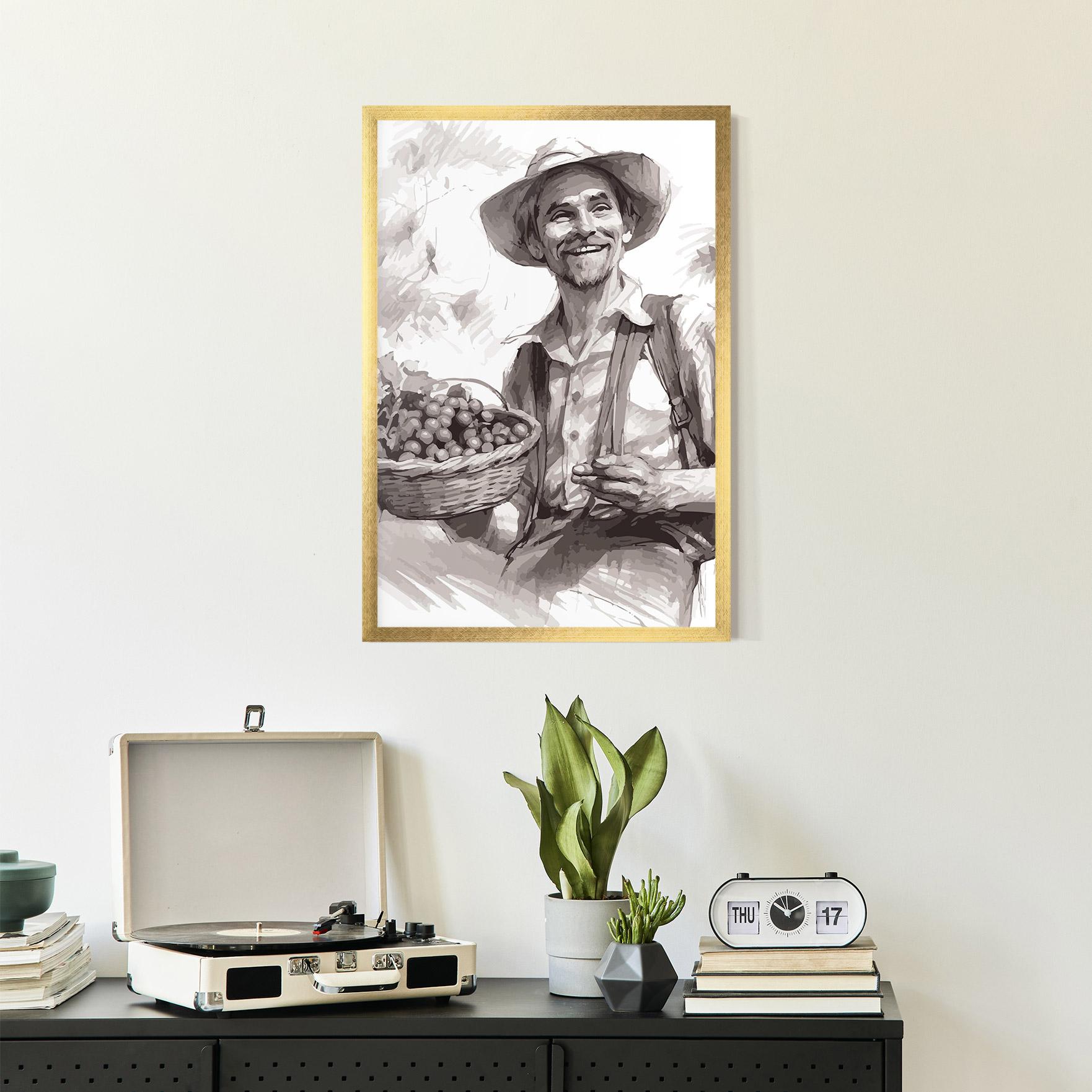 Gerahmte Poster Happy Farmer mockup 2