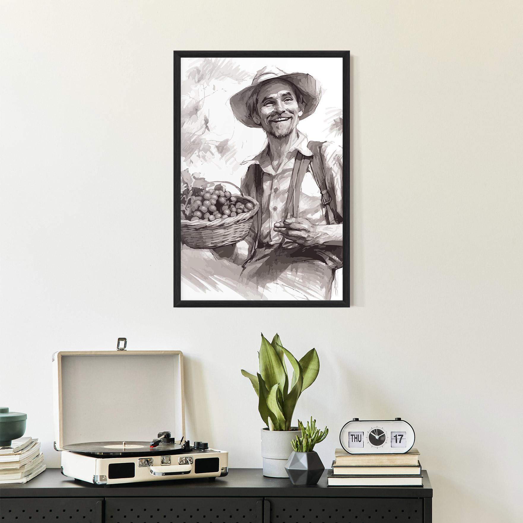 Gerahmte Poster Happy Farmer mockup 2