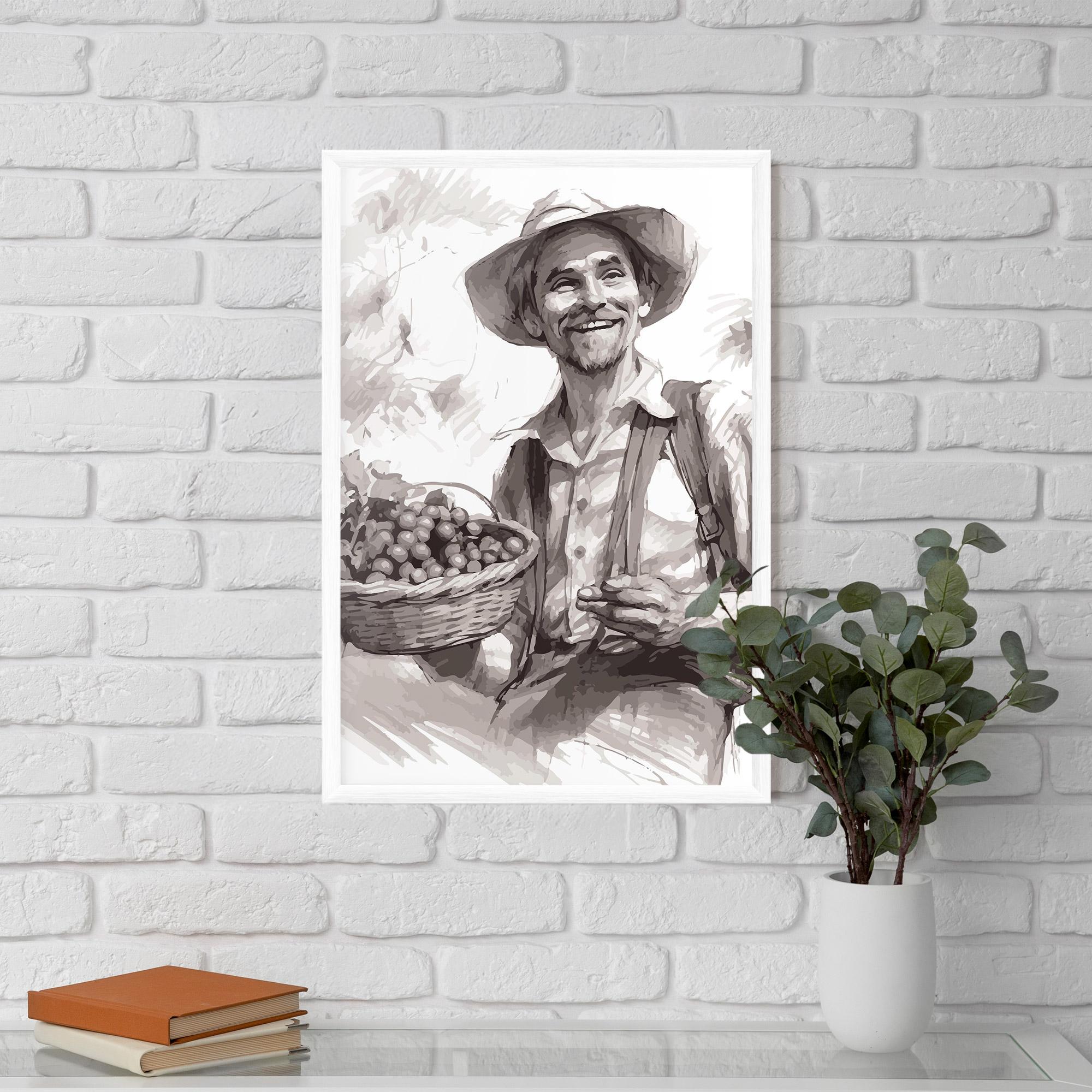 Gerahmte Poster Happy Farmer mockup 5