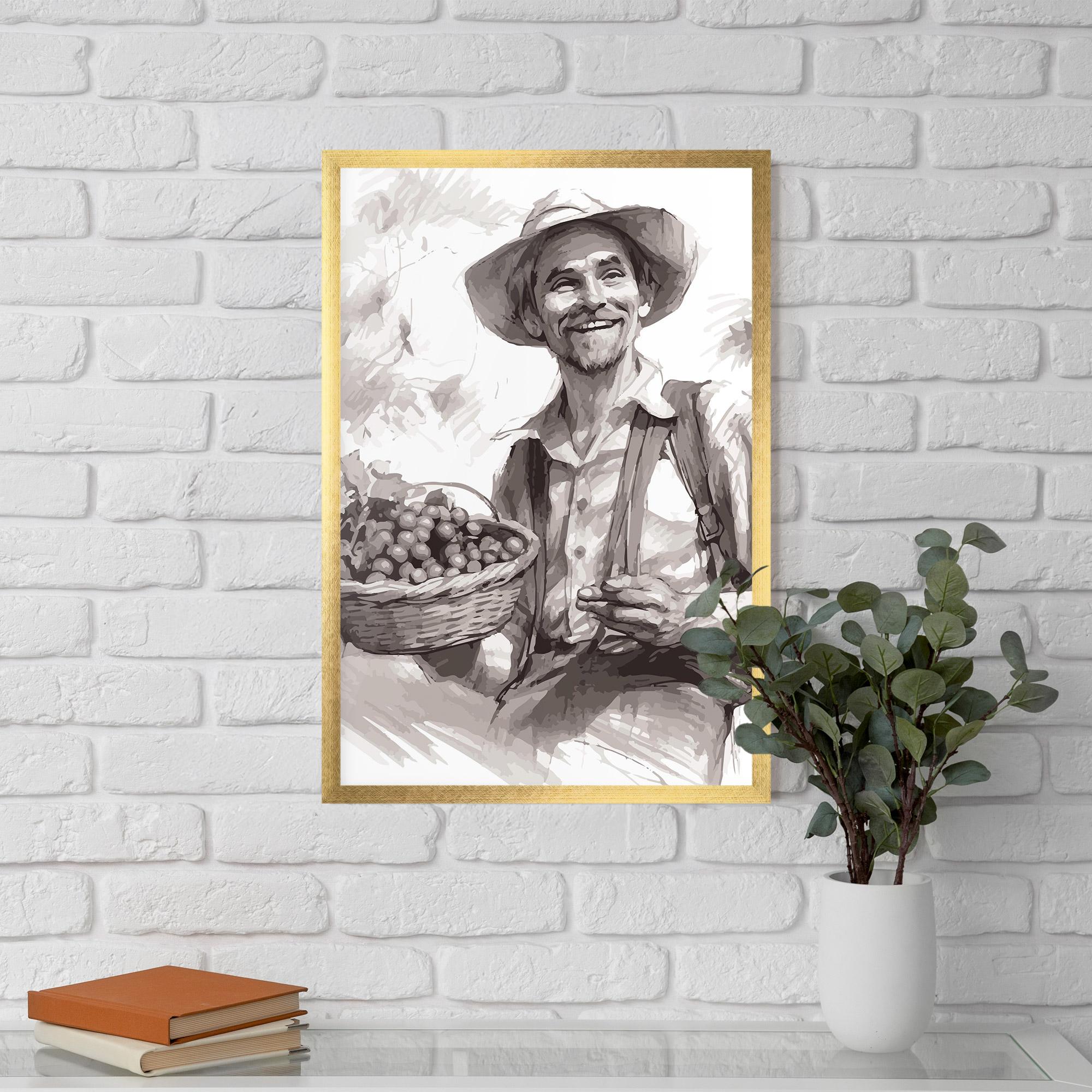 Gerahmte Poster Happy Farmer mockup 5