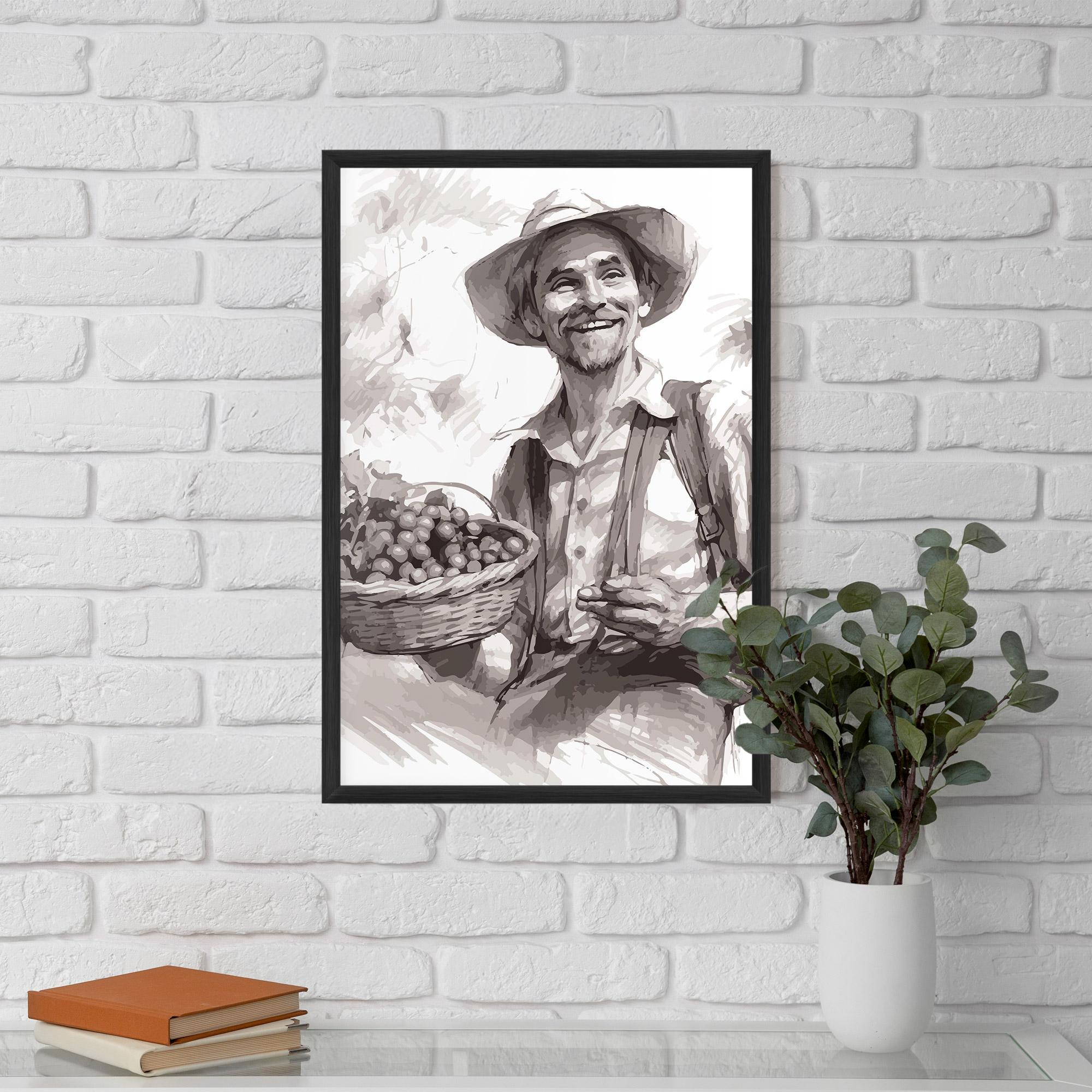 Gerahmte Poster Happy Farmer mockup 5