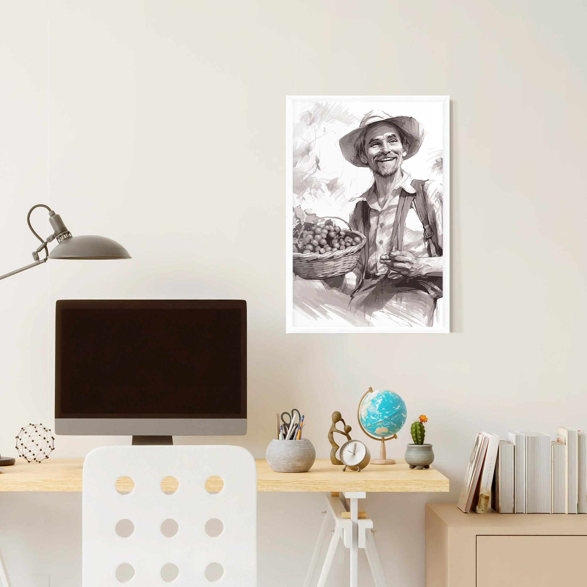 Gerahmte Poster Happy Farmer mockup 6