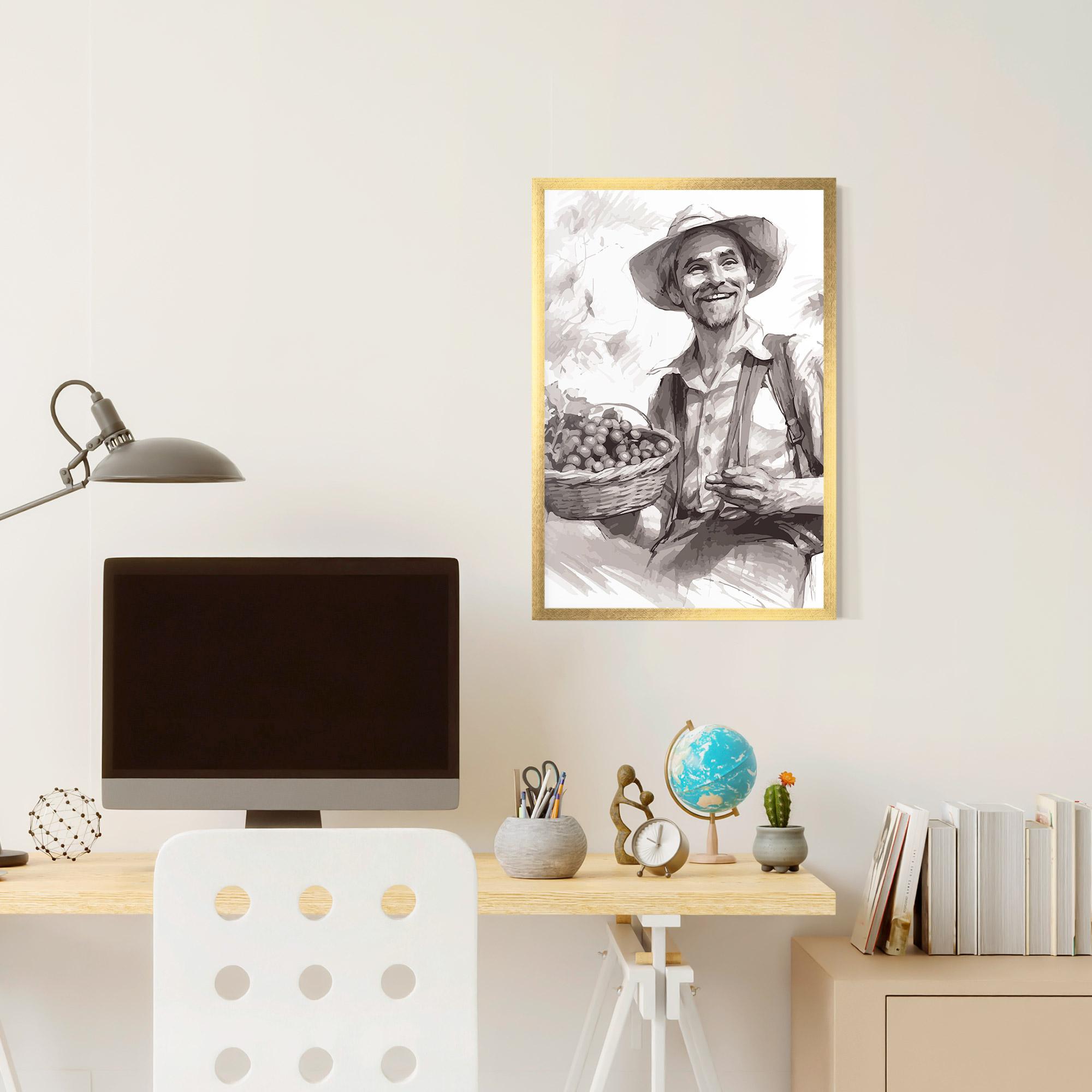 Gerahmte Poster Happy Farmer mockup 6