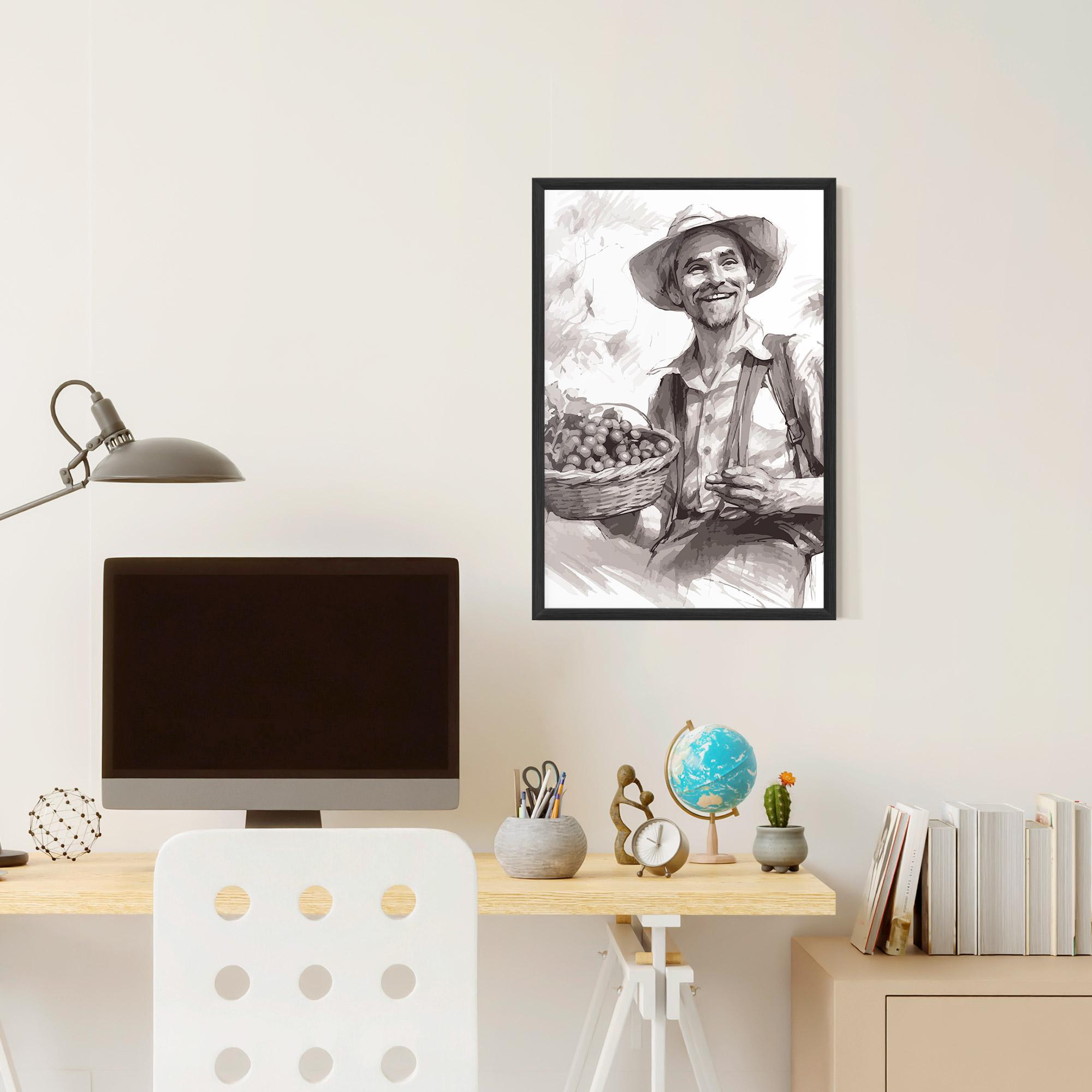 Gerahmte Poster Happy Farmer mockup 6