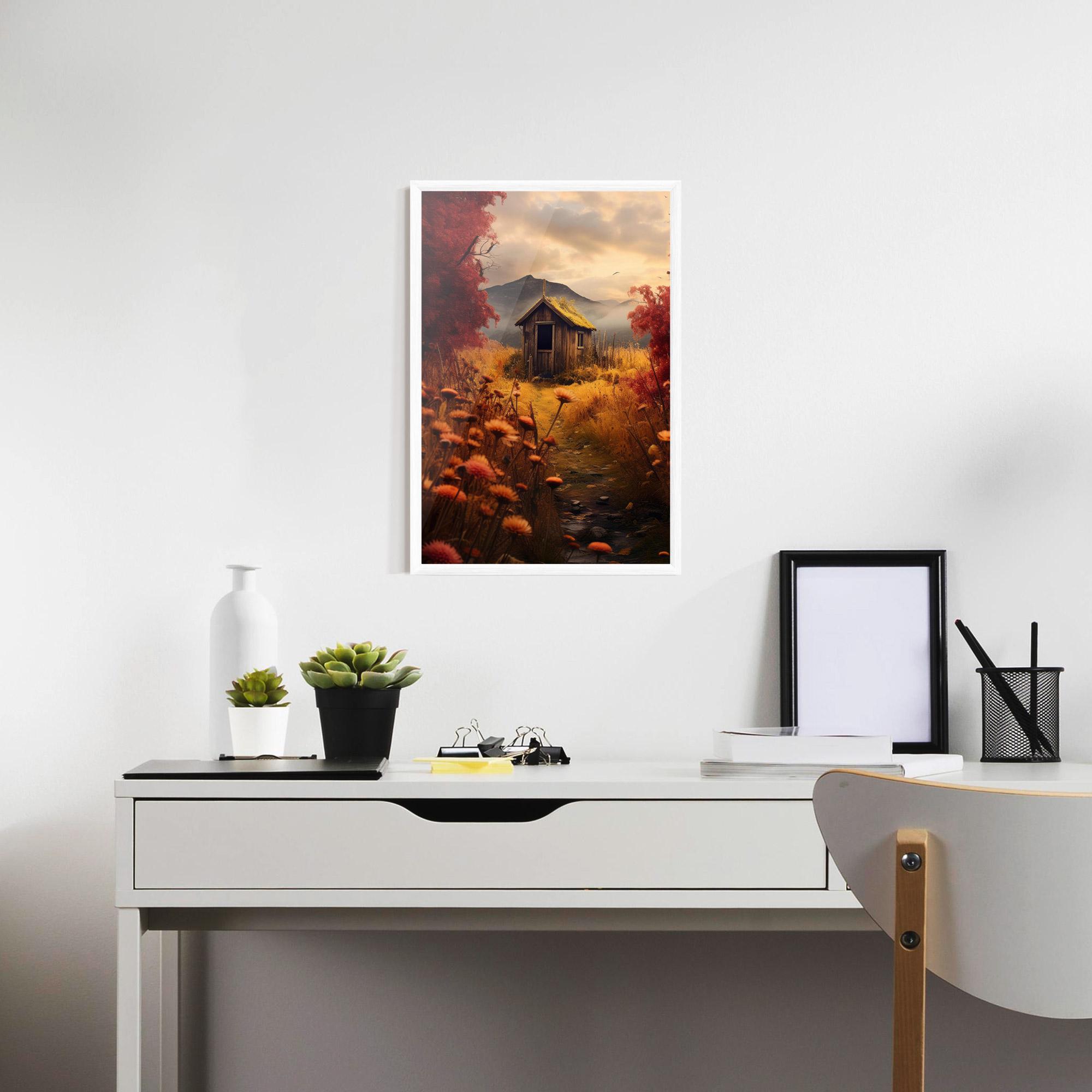 Gerahmte Poster Small Cabin Field mockup 7