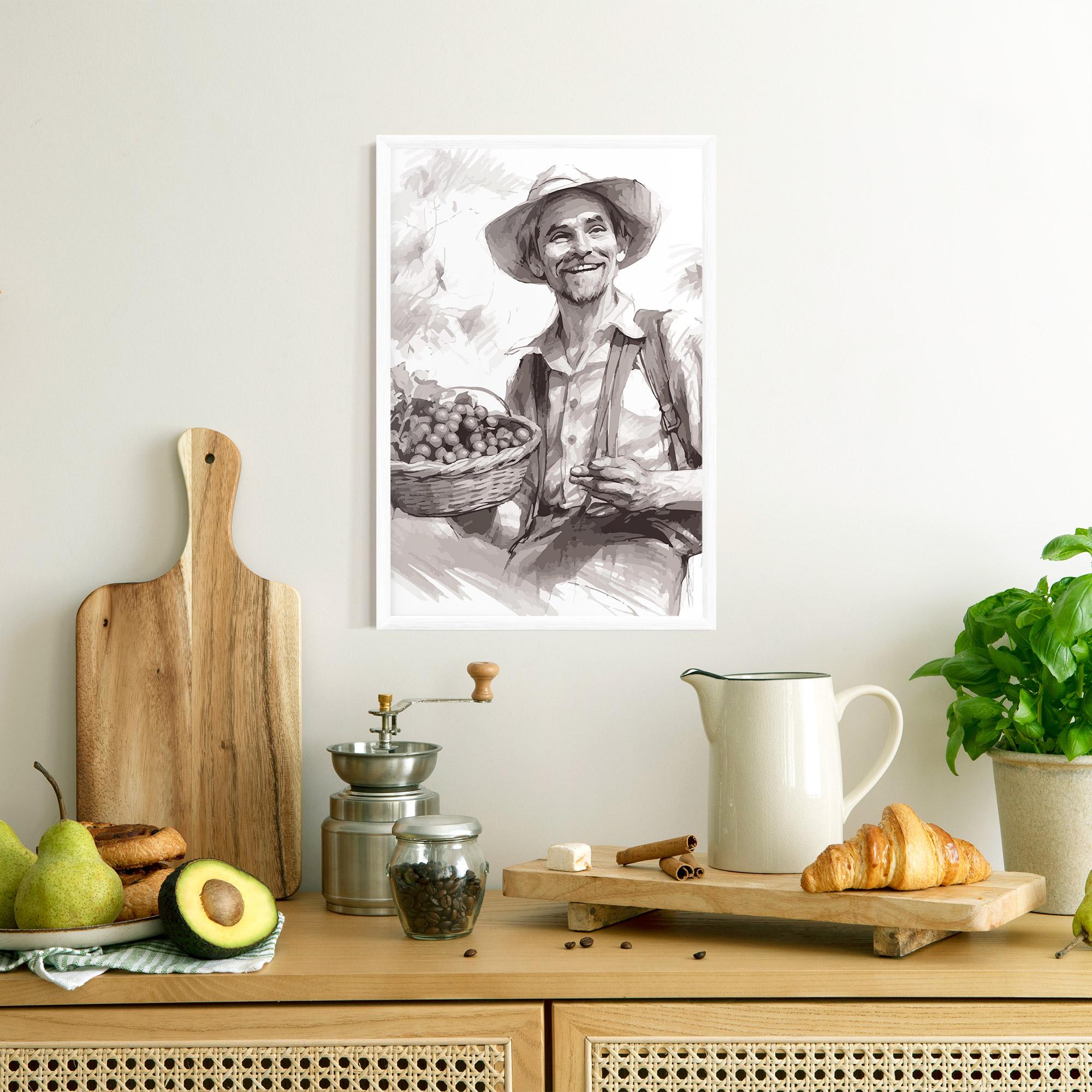Gerahmte Poster Happy Farmer mockup 8