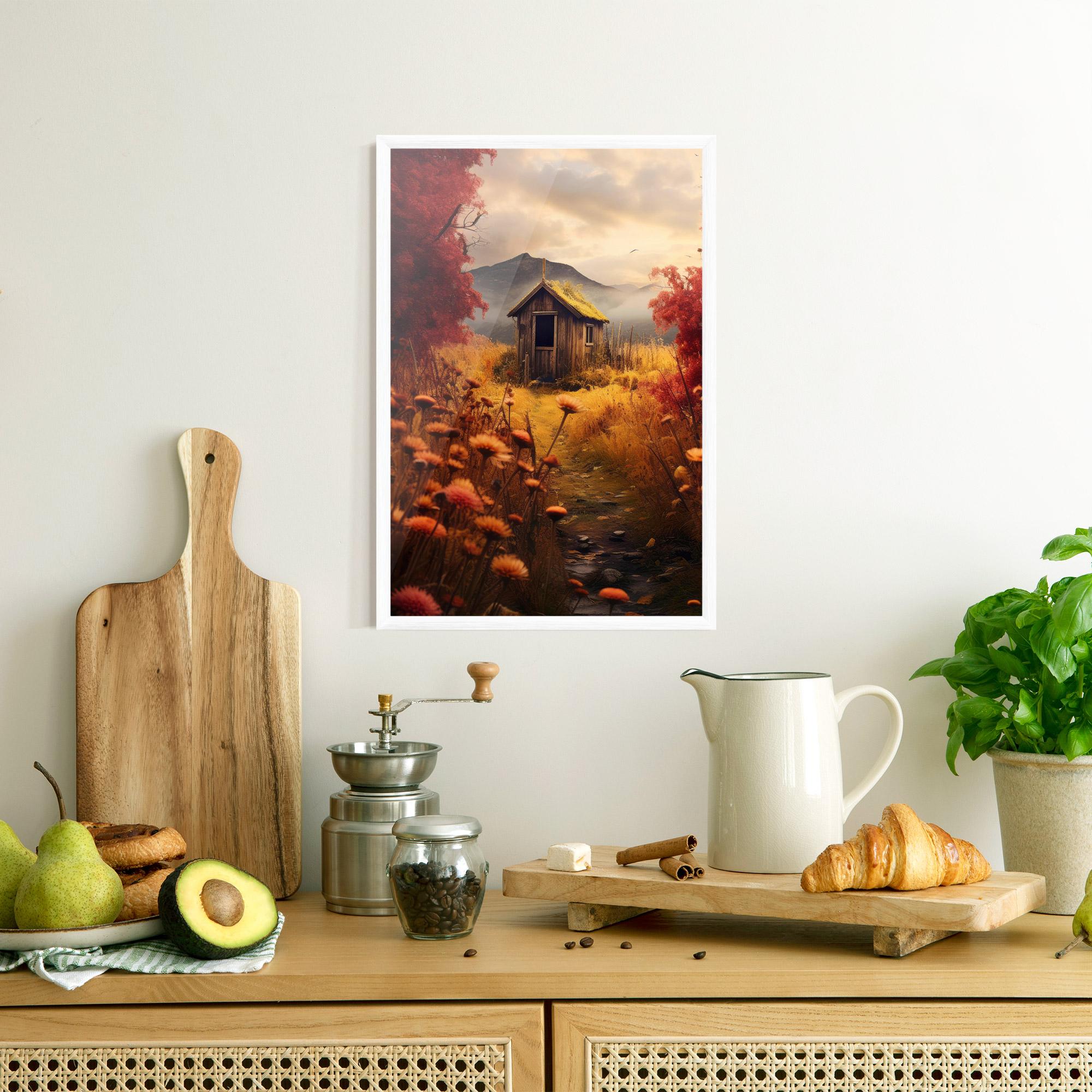 Gerahmte Poster Small Cabin Field mockup 8