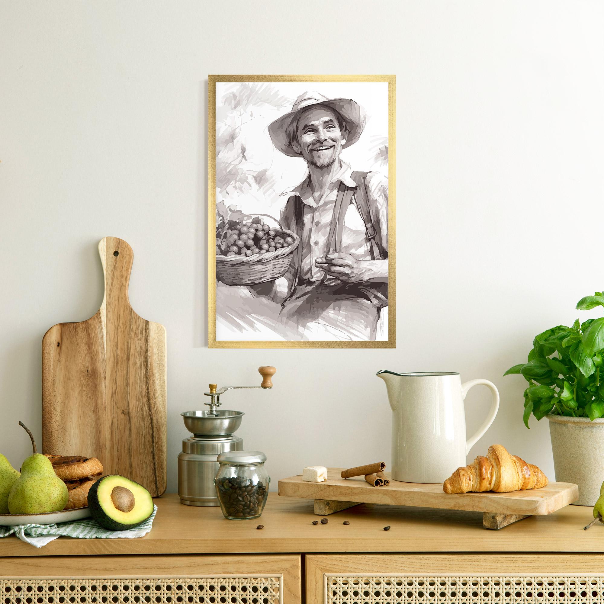Gerahmte Poster Happy Farmer mockup 8