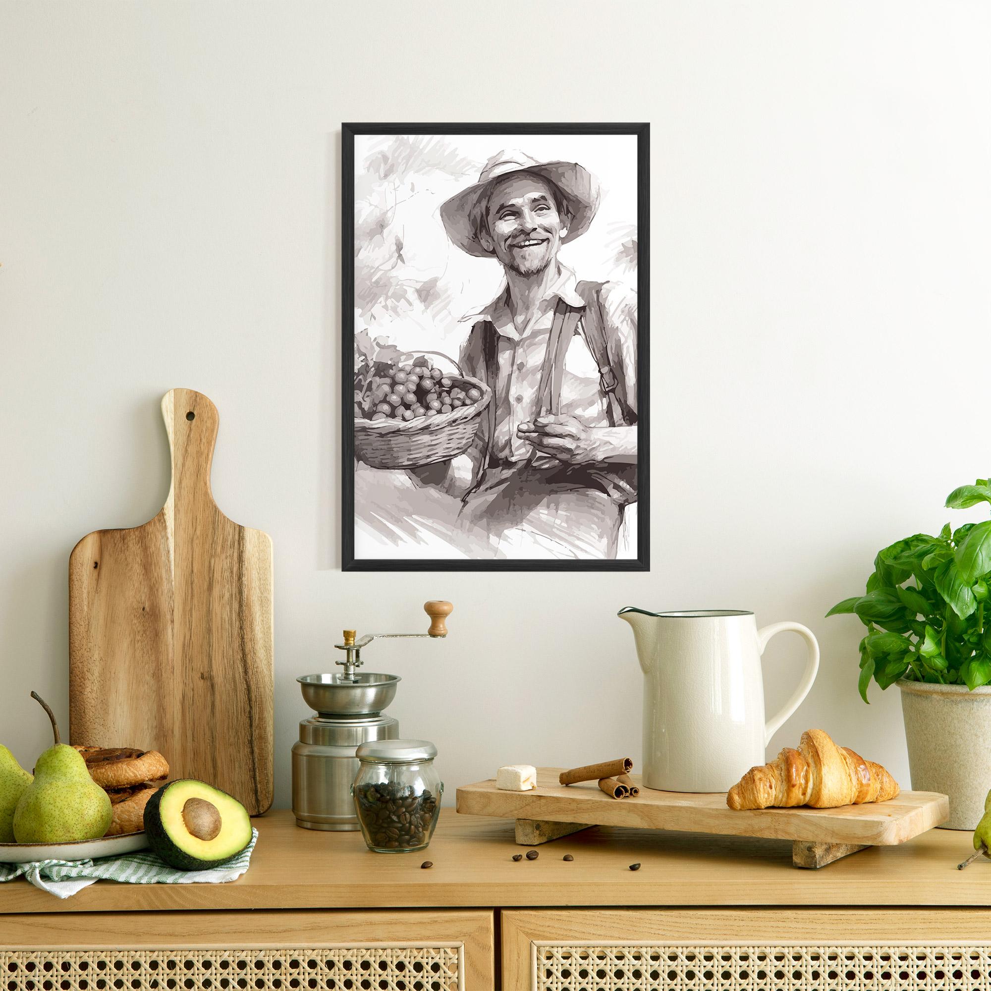 Gerahmte Poster Happy Farmer mockup 8
