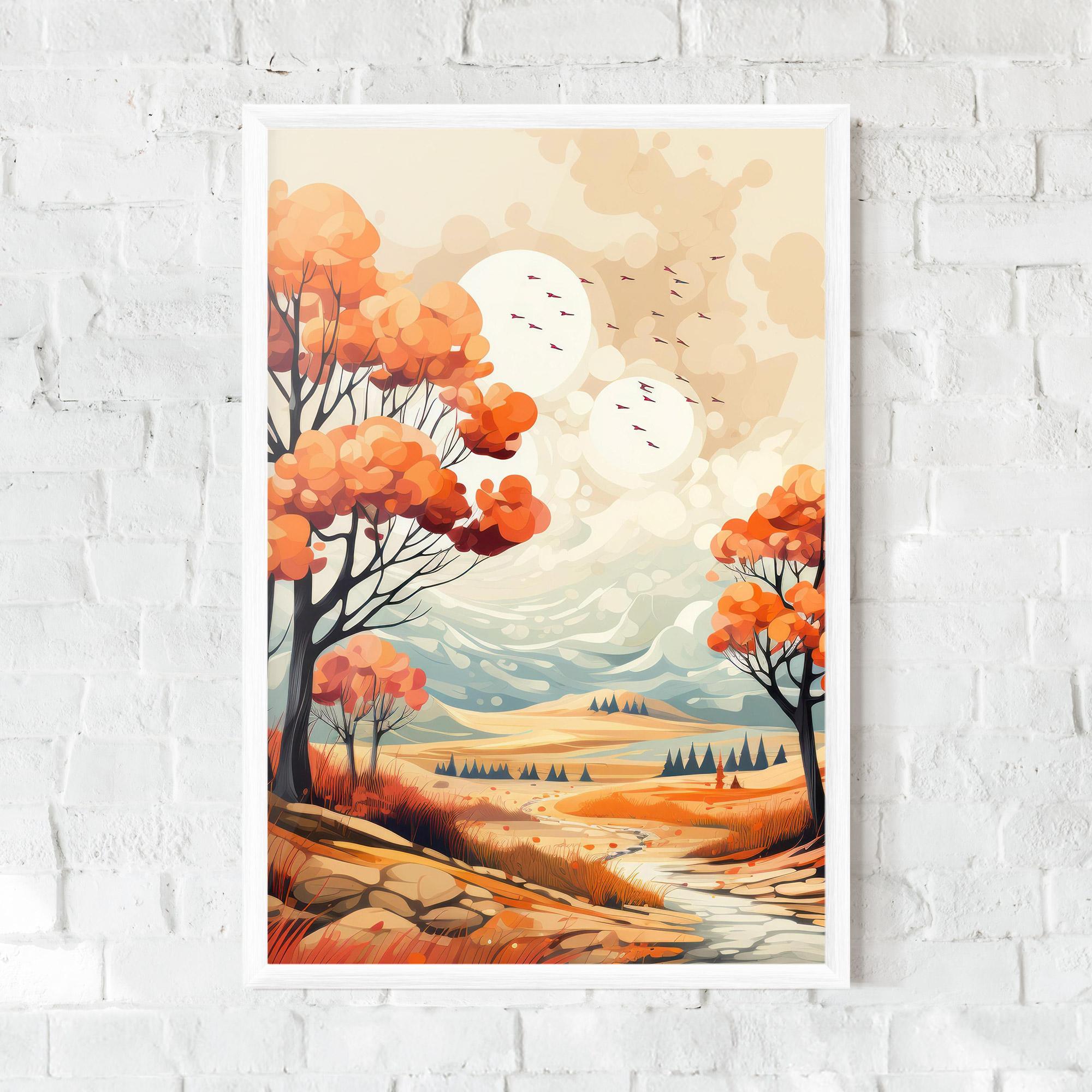 Gerahmte Poster Autumn Tree Painting mockup 0