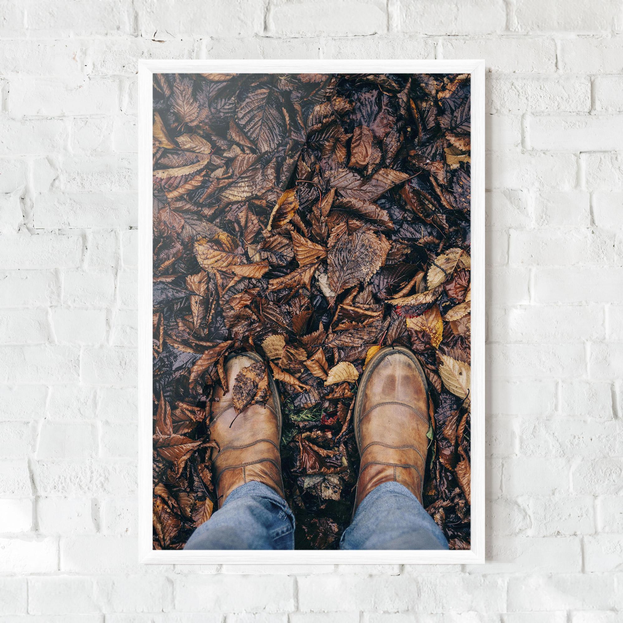 Gerahmte Poster Leaves After Rain mockup 0