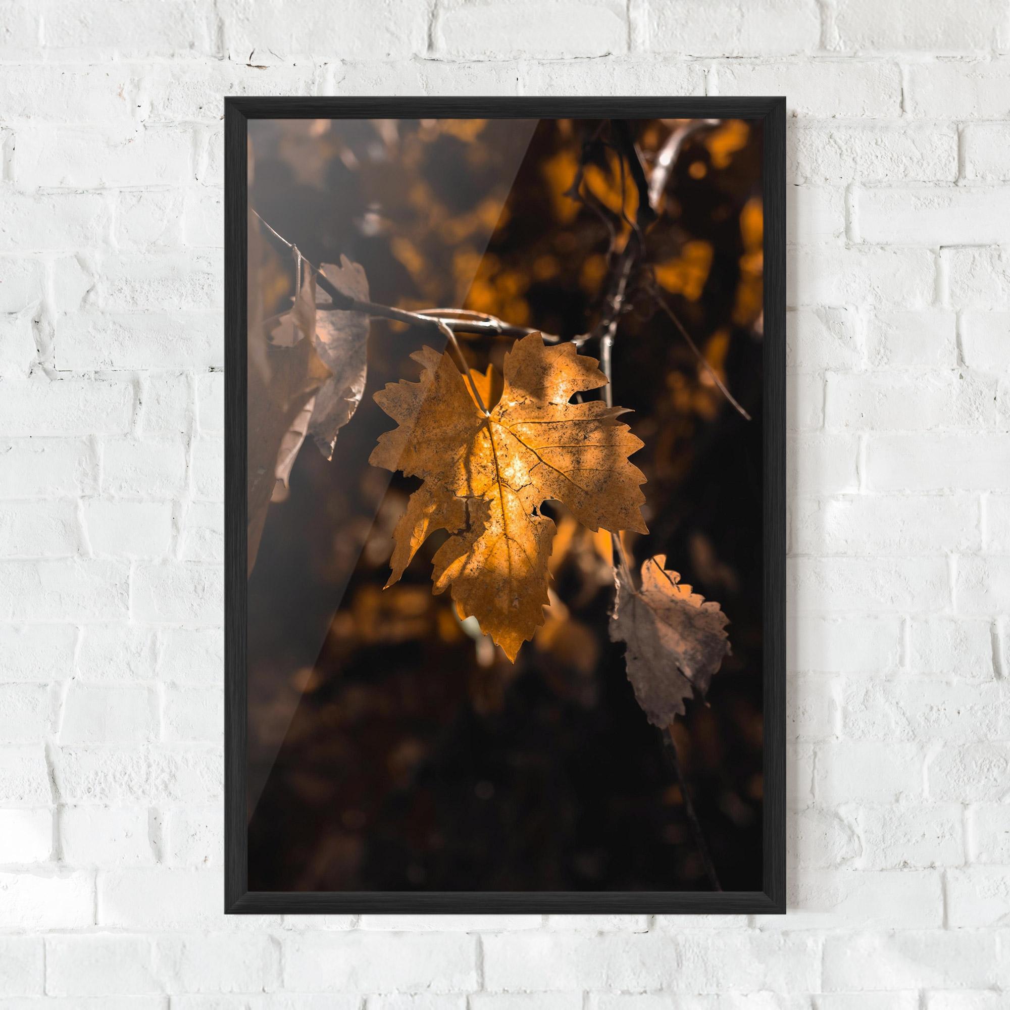 Gerahmte Poster Autumn Brown Leaf mockup 0