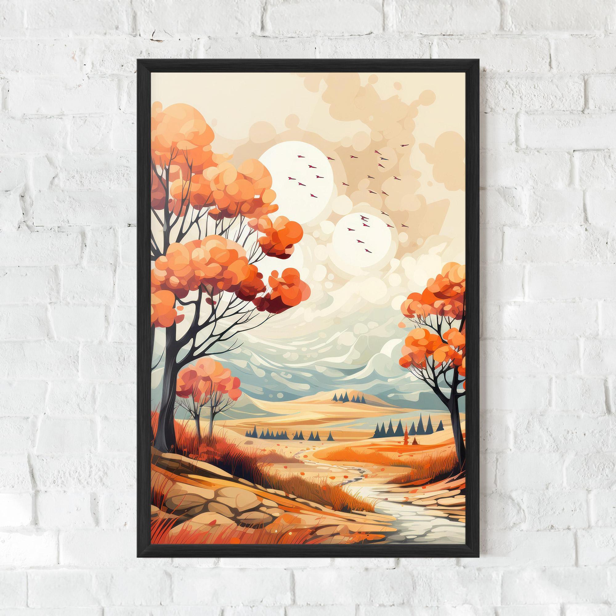 Gerahmte Poster Autumn Tree Painting mockup 0