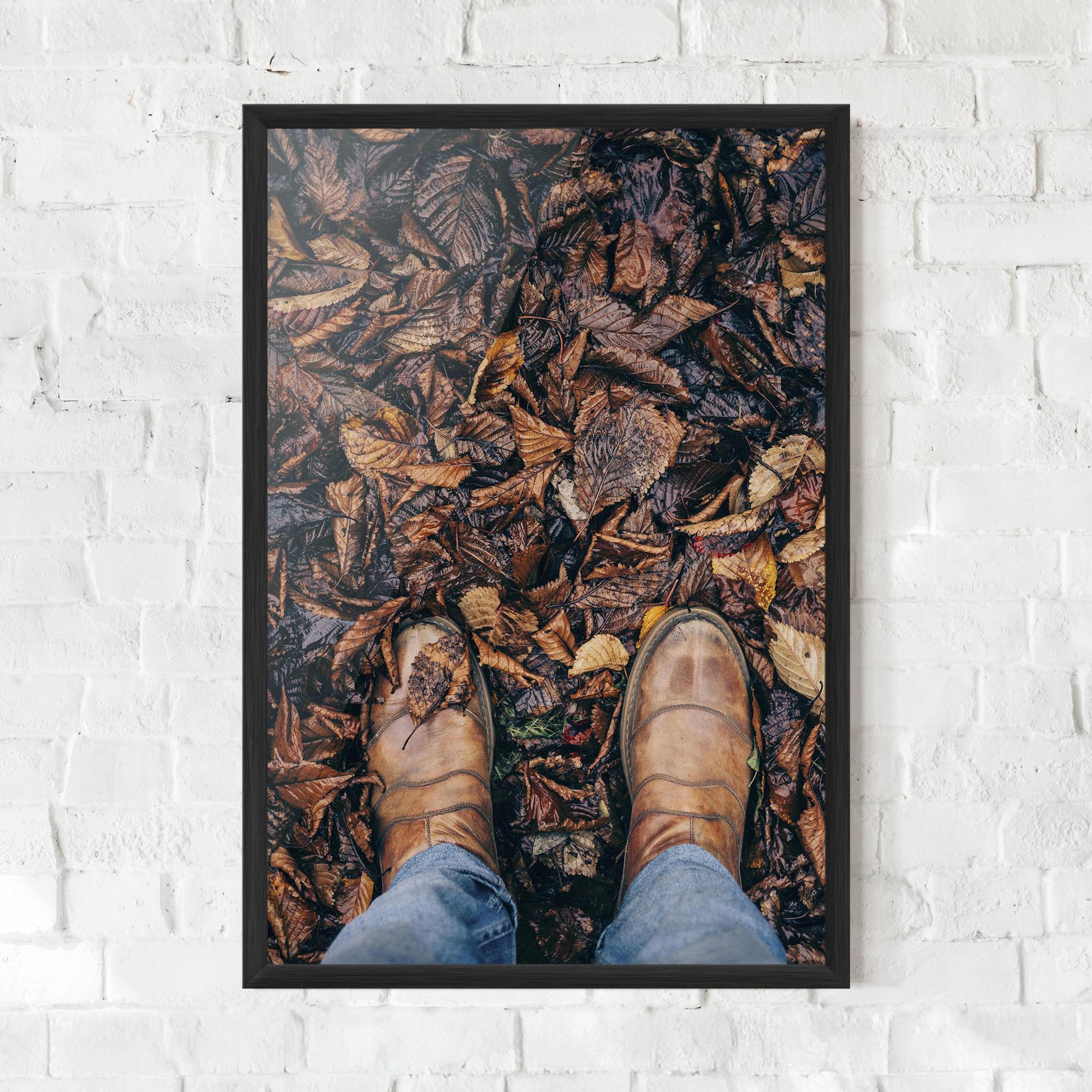 Gerahmte Poster Leaves After Rain mockup 0