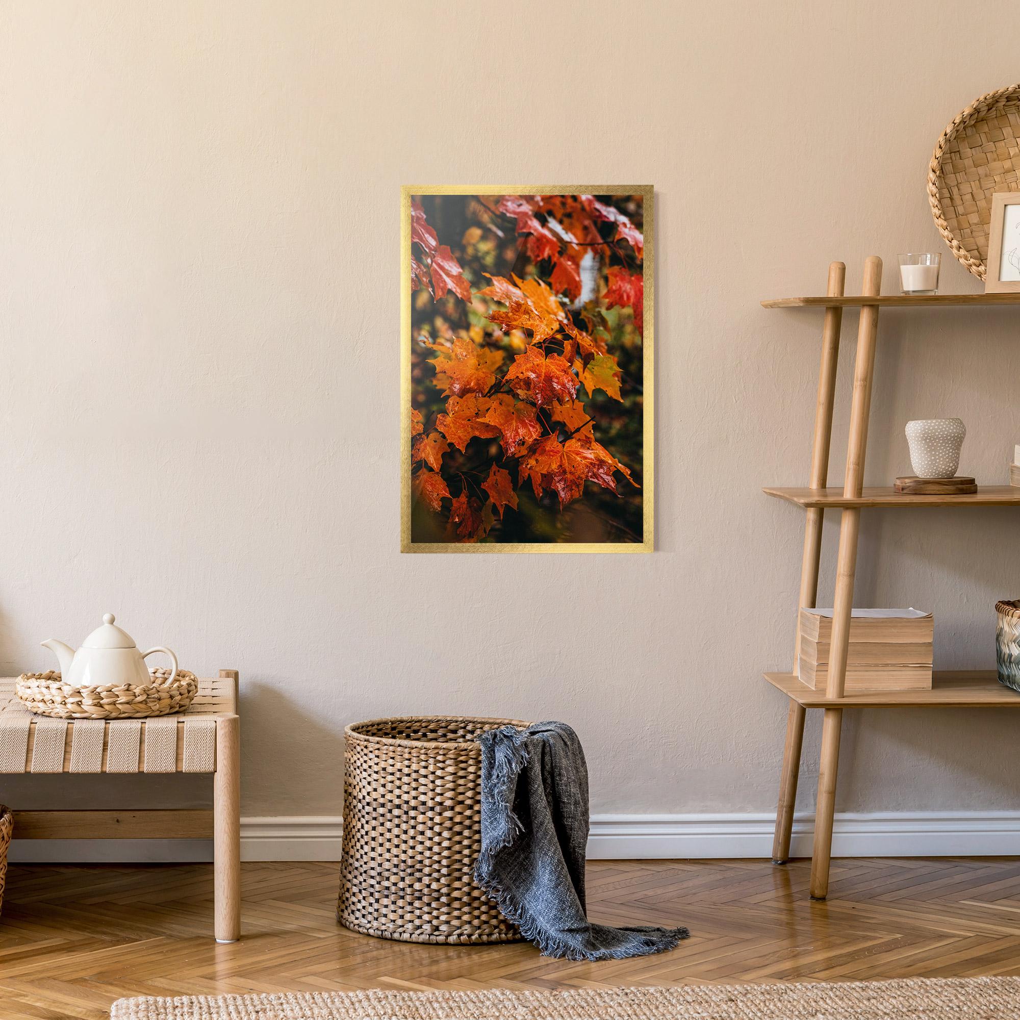 Gerahmte Poster Orange Autumn Leaves mockup 9