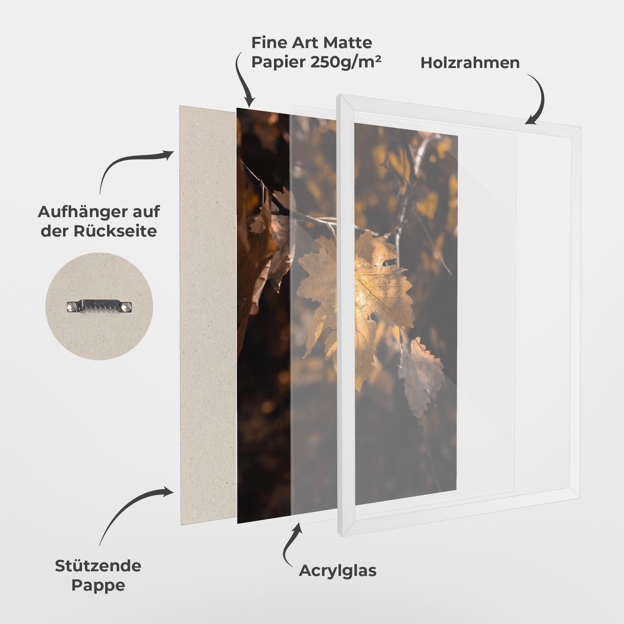 Gerahmte Poster Autumn Brown Leaf mockup 1