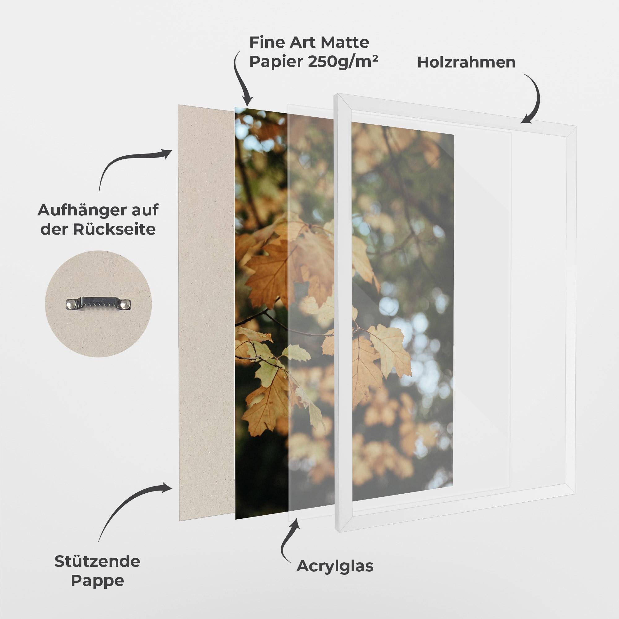 Gerahmte Poster Brown Leaves mockup 1