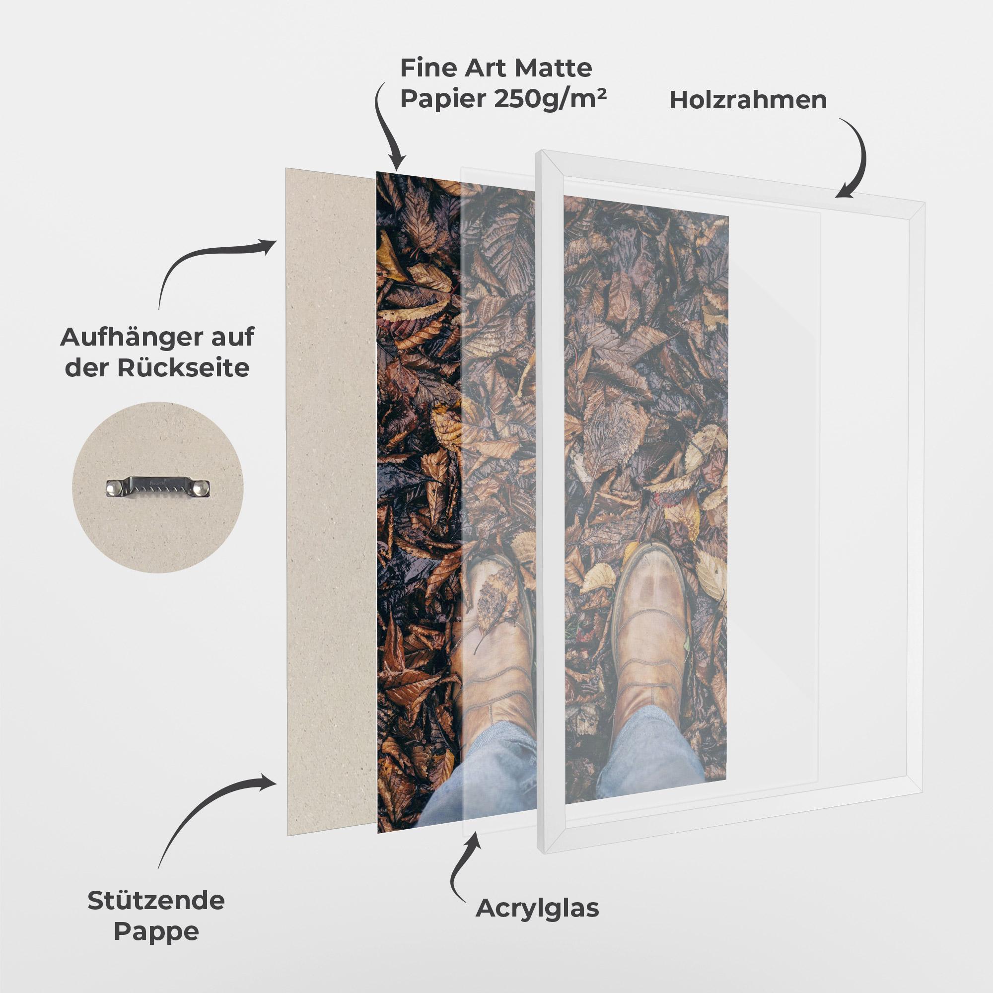 Gerahmte Poster Leaves After Rain mockup 1