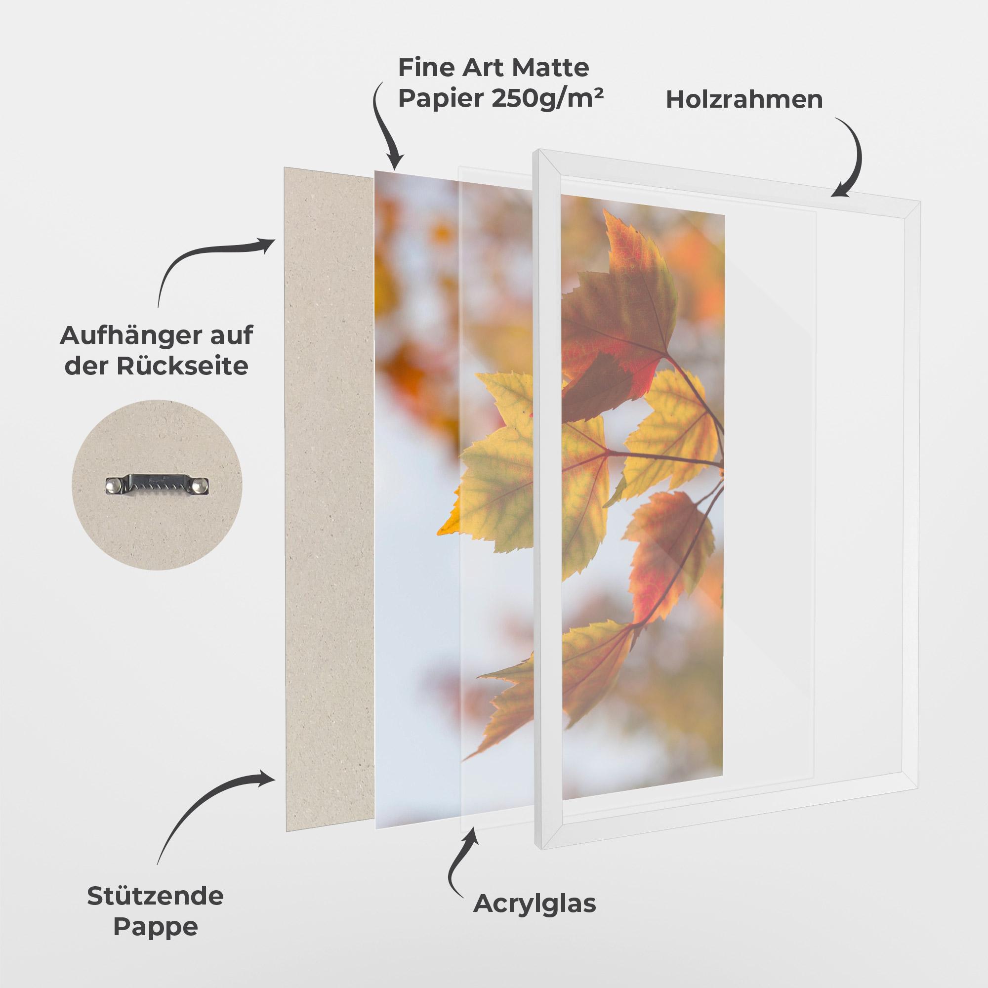 Gerahmte Poster Red Yellow Autumn mockup 1