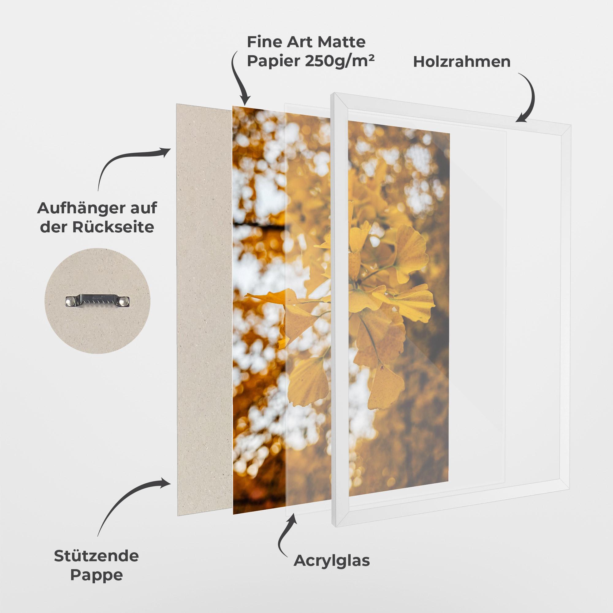 Gerahmte Poster Strong Yellow Leaves mockup 1