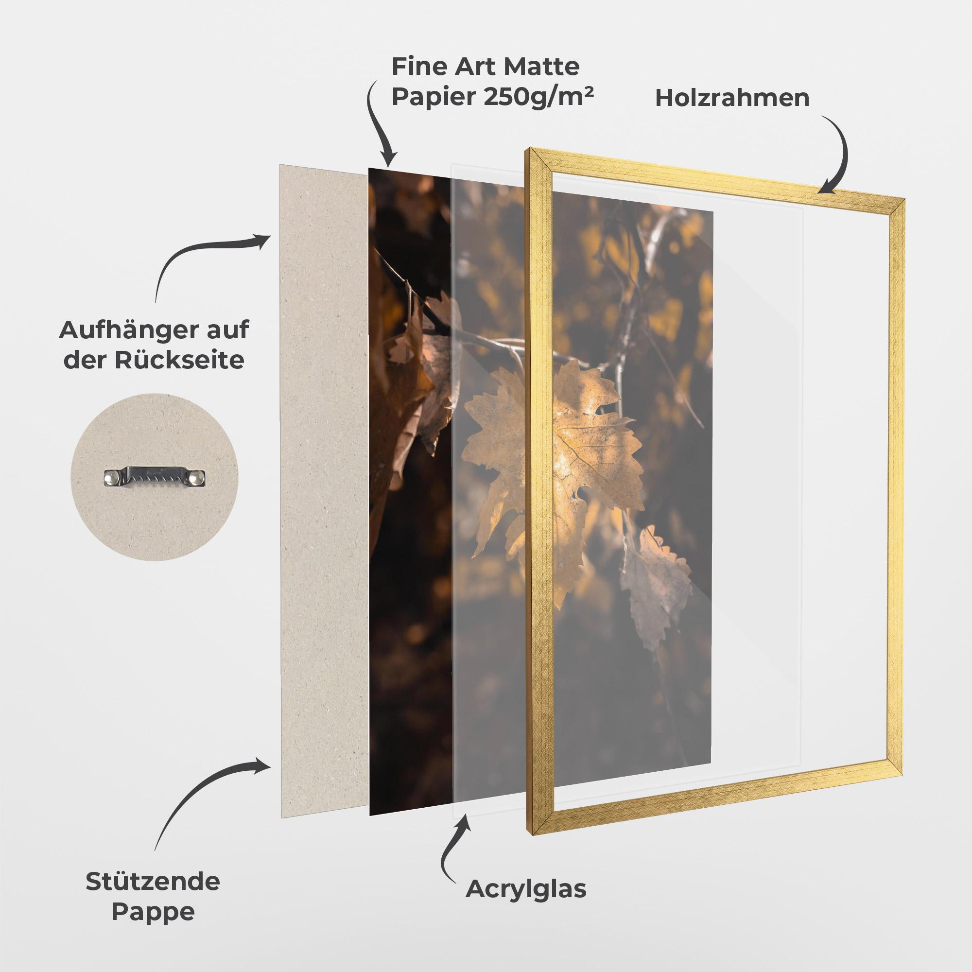 Gerahmte Poster Autumn Brown Leaf mockup 1