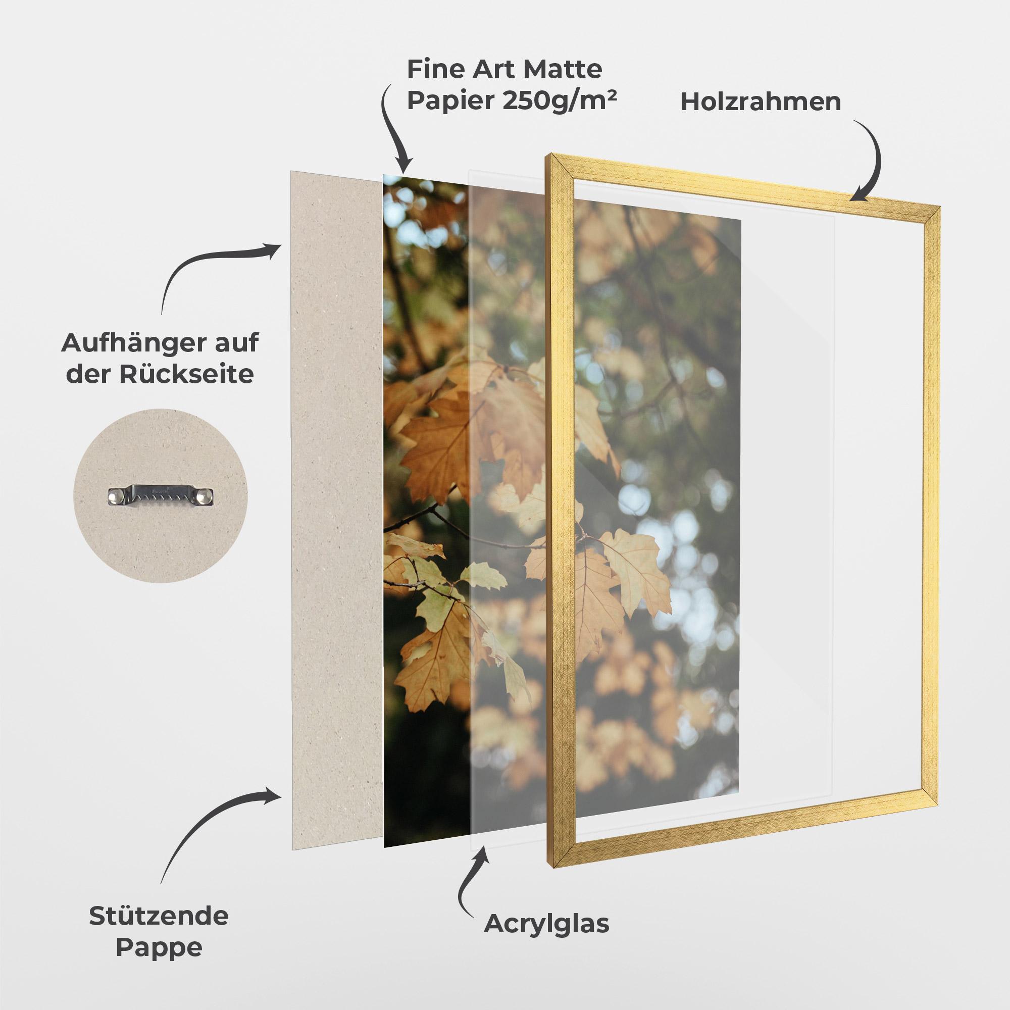 Gerahmte Poster Brown Leaves mockup 1