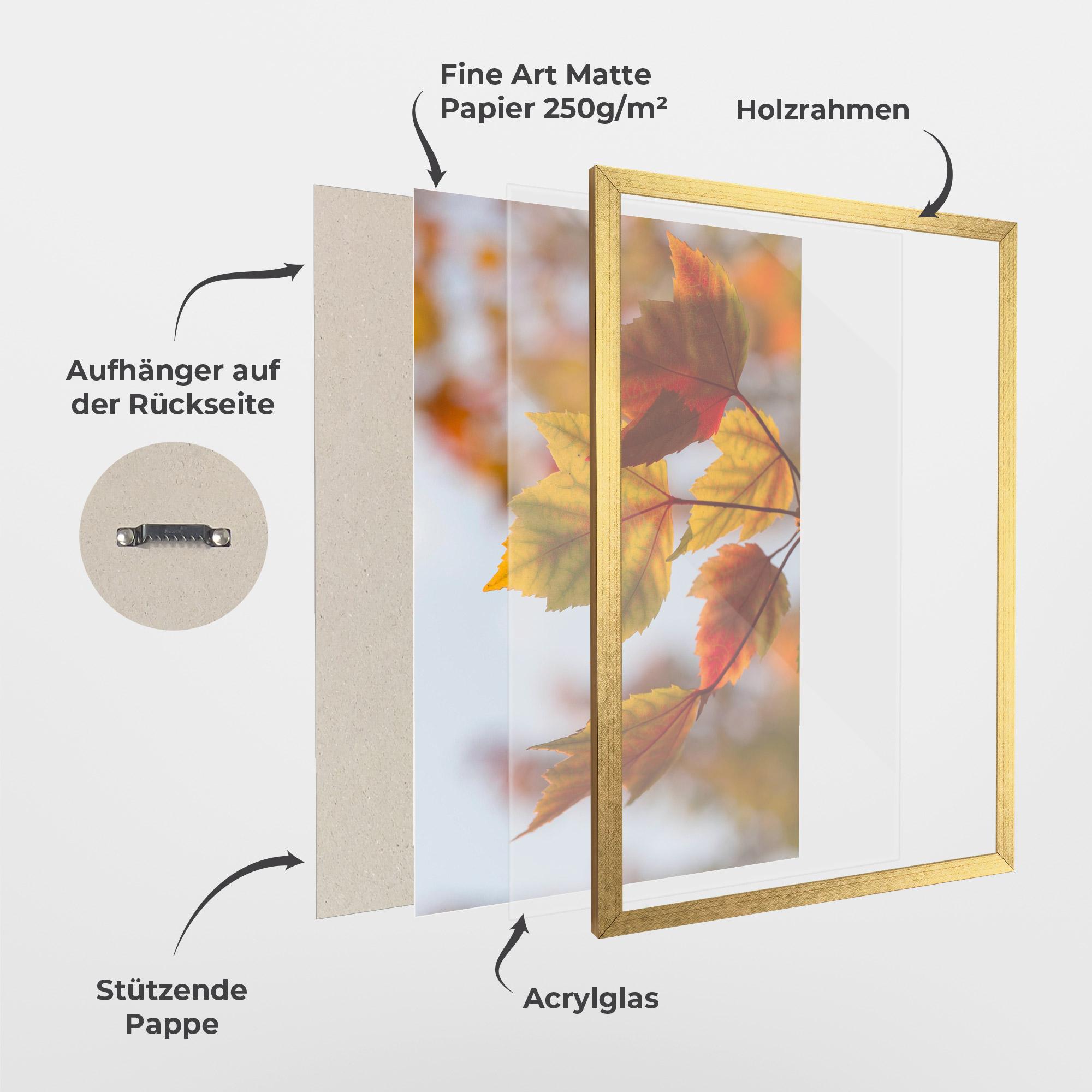 Gerahmte Poster Red Yellow Autumn mockup 1