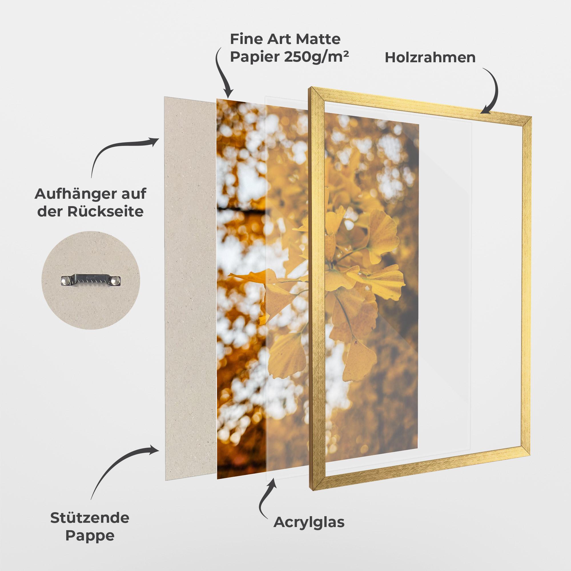 Gerahmte Poster Strong Yellow Leaves mockup 1