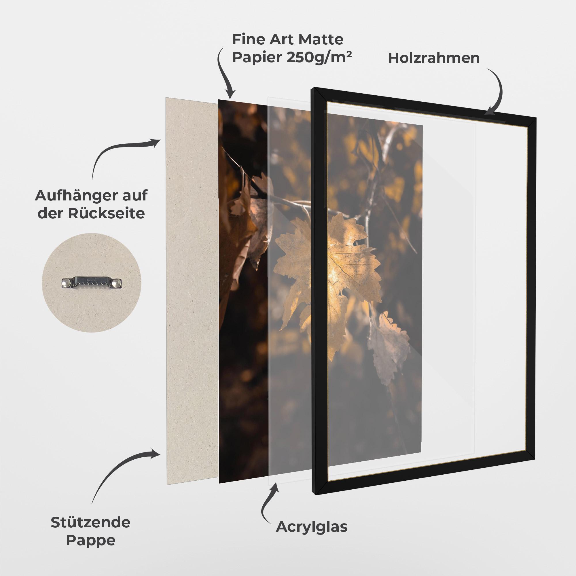 Gerahmte Poster Autumn Brown Leaf mockup 1
