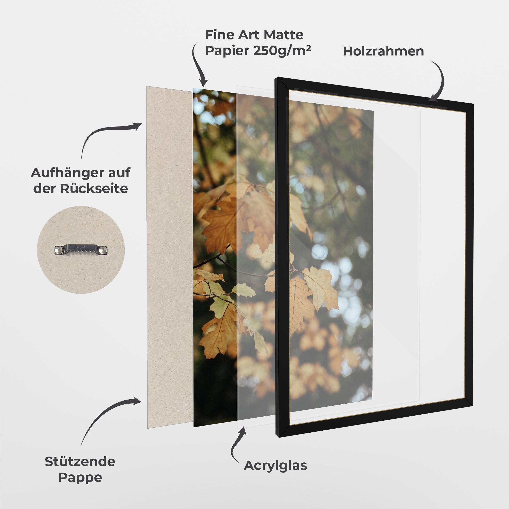 Gerahmte Poster Brown Leaves mockup 1
